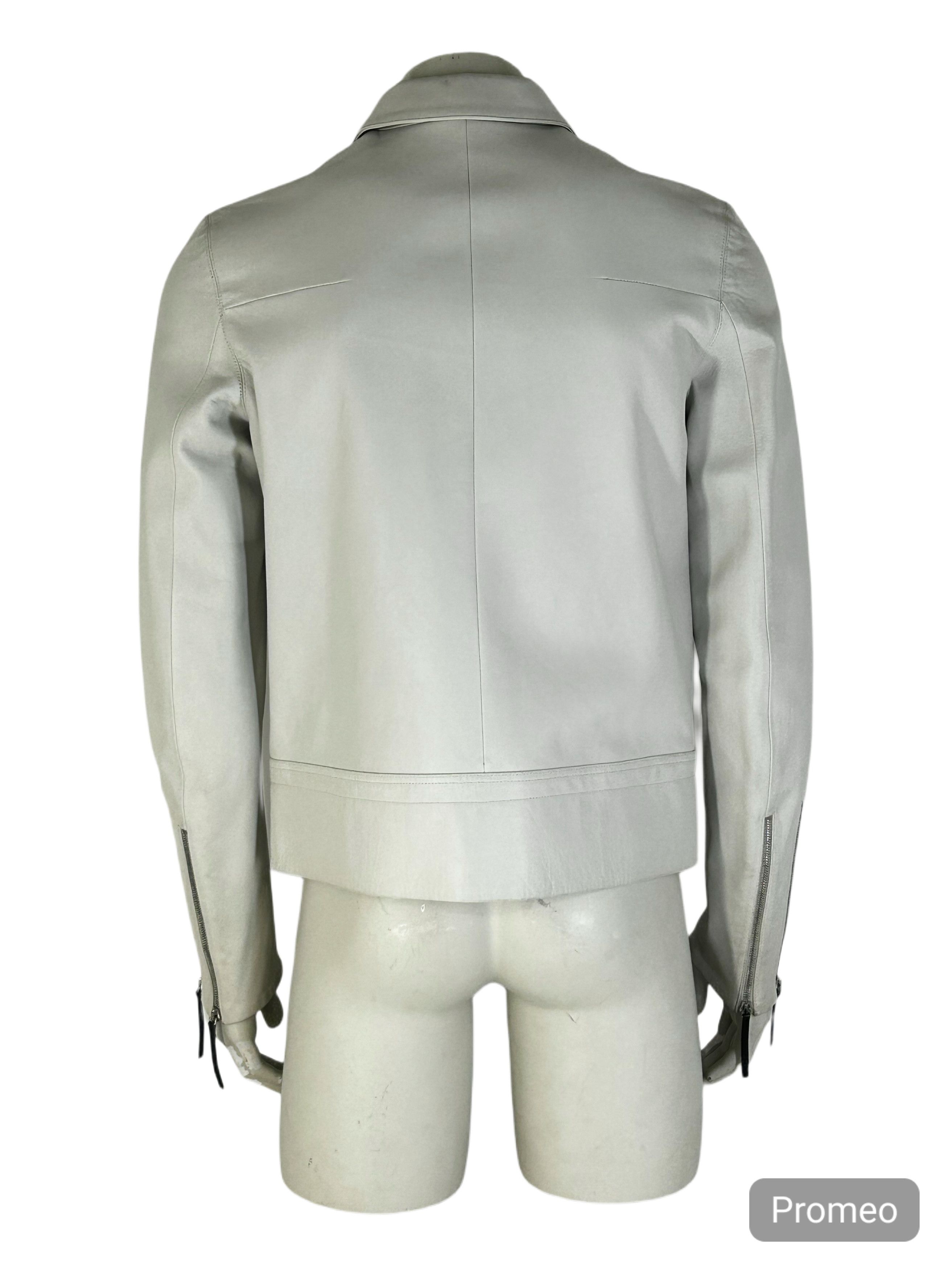 Dior Dior Homme White Lamb Leather Biker Style Jacket Size US L / EU 52-54 / 3 - 3 Thumbnail
