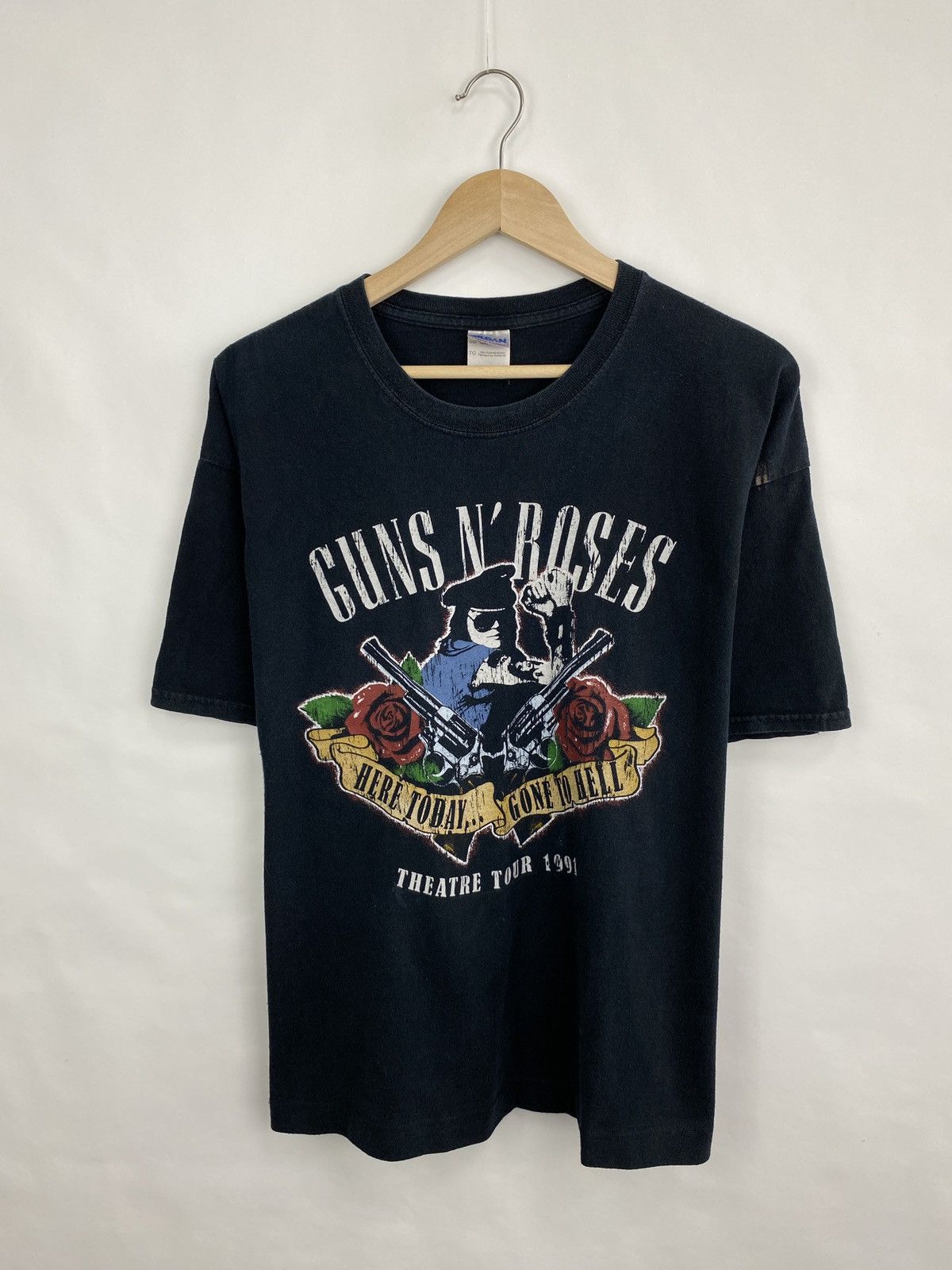 Gildan Y2K Guns N Roses 1991 Tour T-Shirt 2008 Print Art Rare Retro Size US XL / EU 56 / 4 - 3 Thumbnail