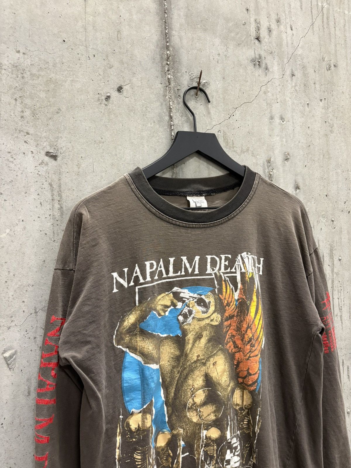 Band Tees Vintage Napalm Death Shirt Thrashed Faded Grunge Band Size US L / EU 52-54 / 3 - 4 Thumbnail