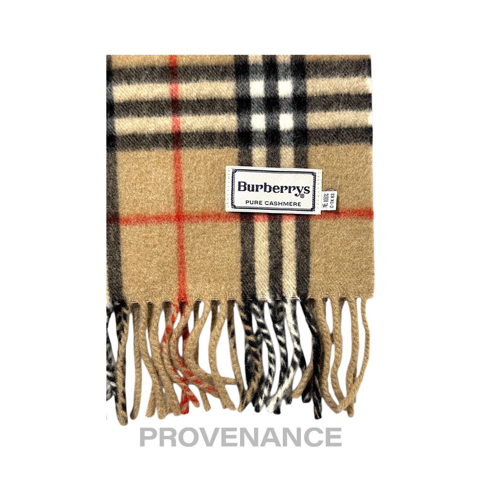 Burberry 🔴 Vintage Burberrys Scarf Nova Check 100% Cashmere Camel Size ONE SIZE - 5 Thumbnail