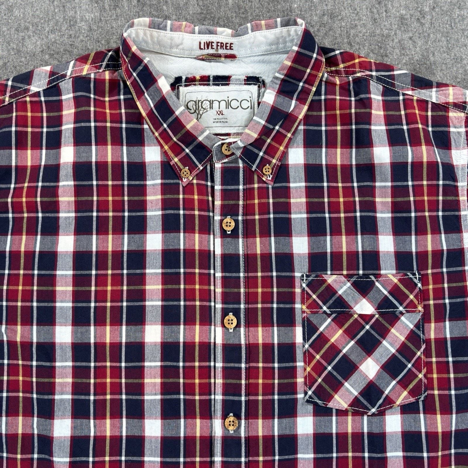 Gramicci Gramicci Plaid Button Down Shirt Red White Blue Mens XXL Size US XXL / EU 58 / 5 - 2 Thumbnail