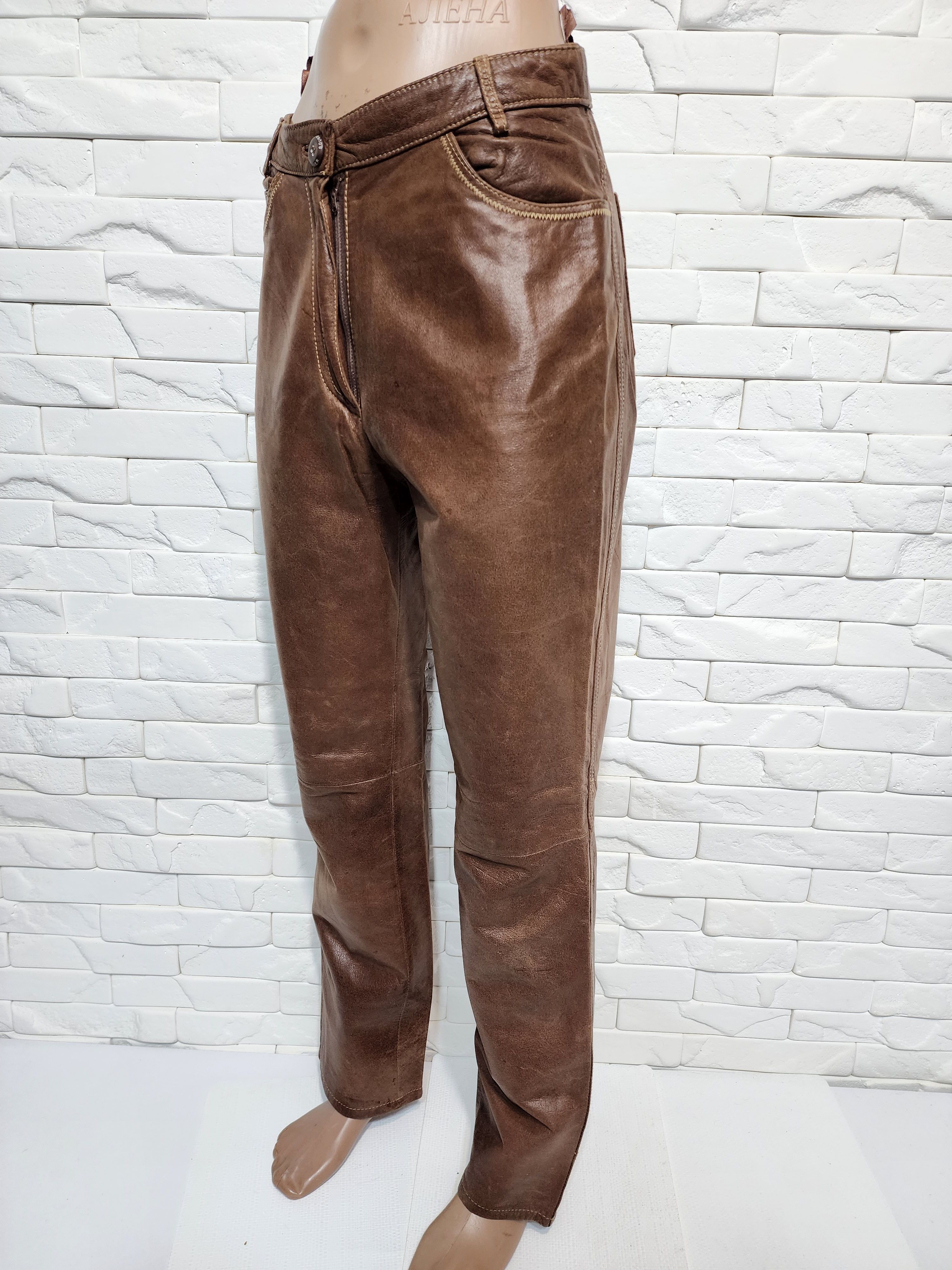 Genuine Leather Women's leather pants. Size 27" / US 4 / IT 40 - 2 Thumbnail