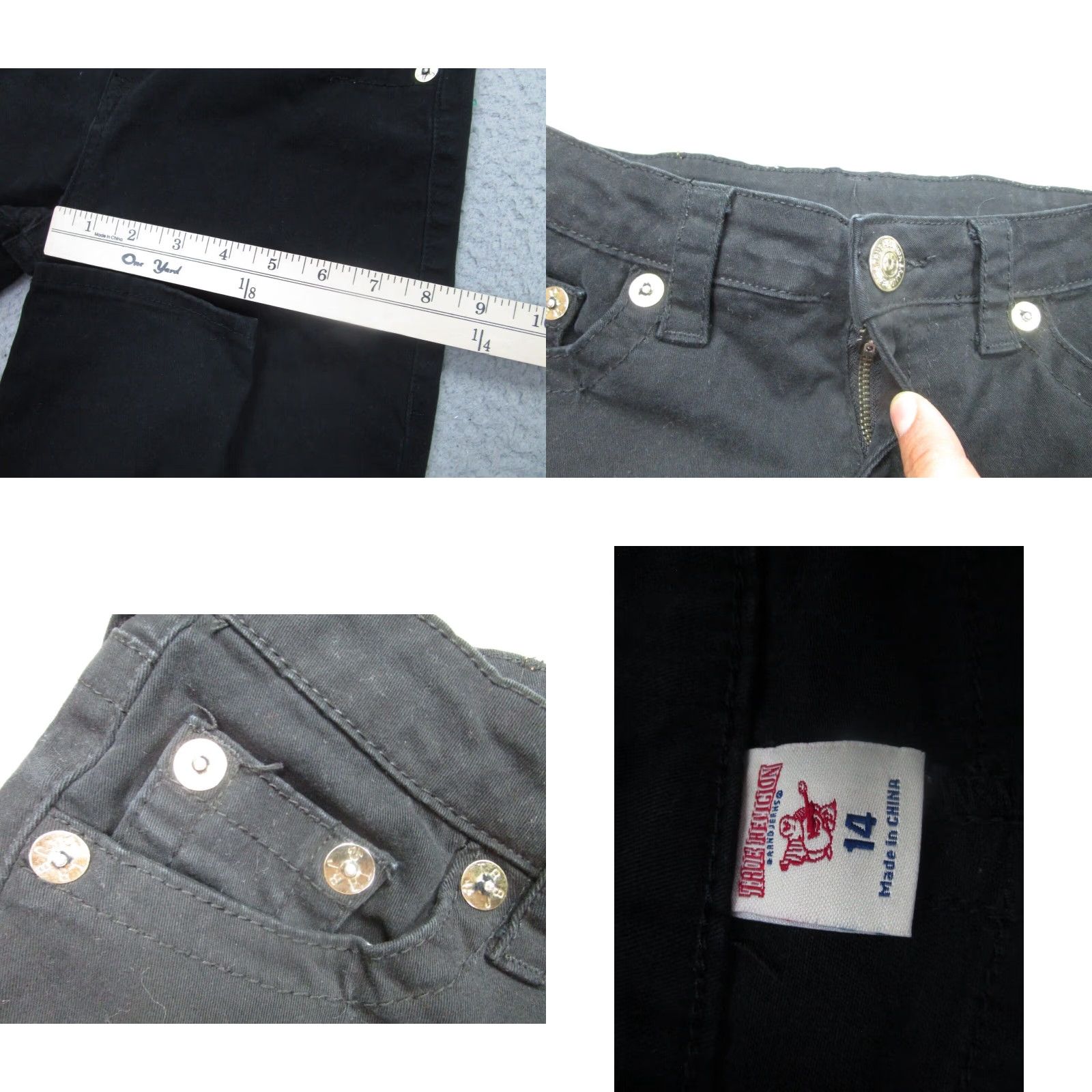 True Religion VINTAGE True Religion Skinny Slim Jeans Womens 14 Black Low Rise Size 36" / US 14 / IT 50 - 8 Thumbnail