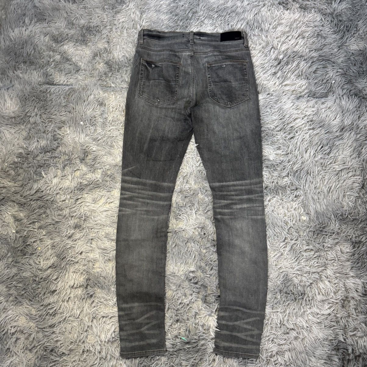 Amiri Amiri Storm Grey Distressed Skinny Jeans Size US 32 / EU 48 - 12 Thumbnail