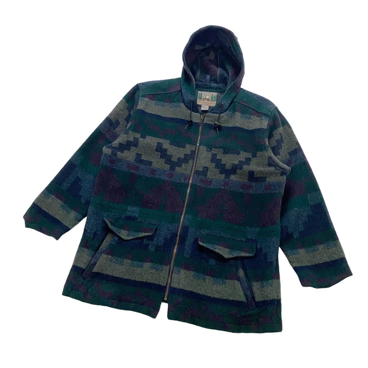 Japanese Brand ⚡️Vintage Eastern Mountain Sports wool printed zipper hoodie Size US M / EU 48-50 / 2 - 3 Thumbnail