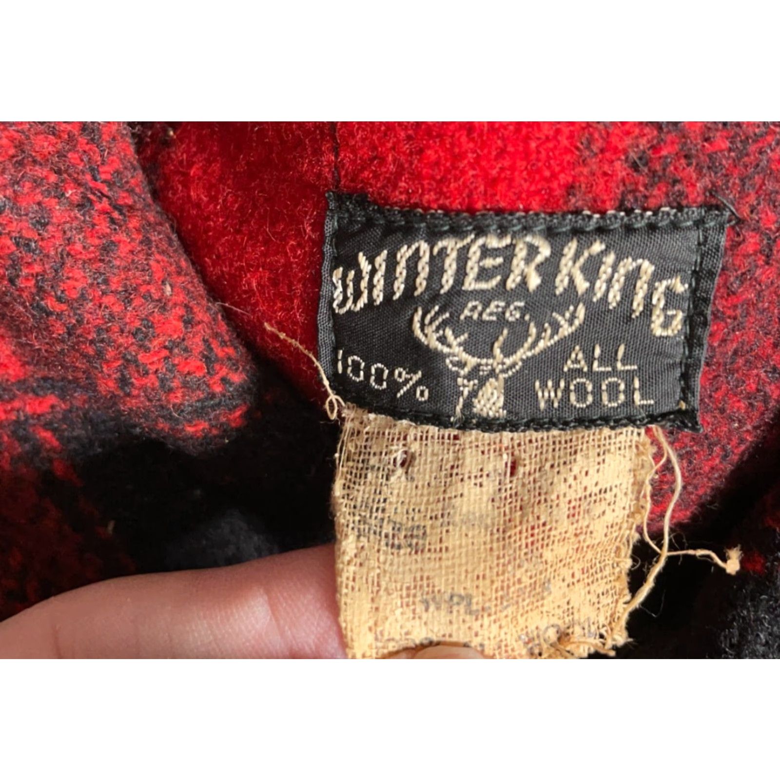 Vintage VINTAGE Winter King Wool Flannel Shirt Jacket - Red Black Buffalo Plaid - Men's Large - 70s Grunge Casual Workwear Shirt-Jacket Size US L / EU 52-54 / 3 - 3 Thumbnail