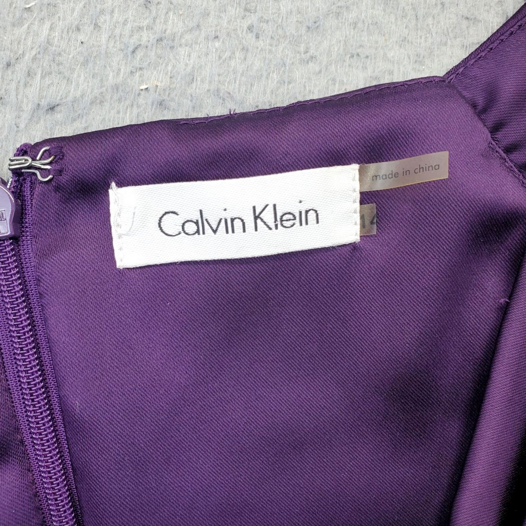 Calvin Klein Calvin Klein Cocktail Dress Womens Size 14 Purple Stretch Sleeveless Pleated Back Zip Size XL / US 12-14 / IT 48-50 - 6 Thumbnail