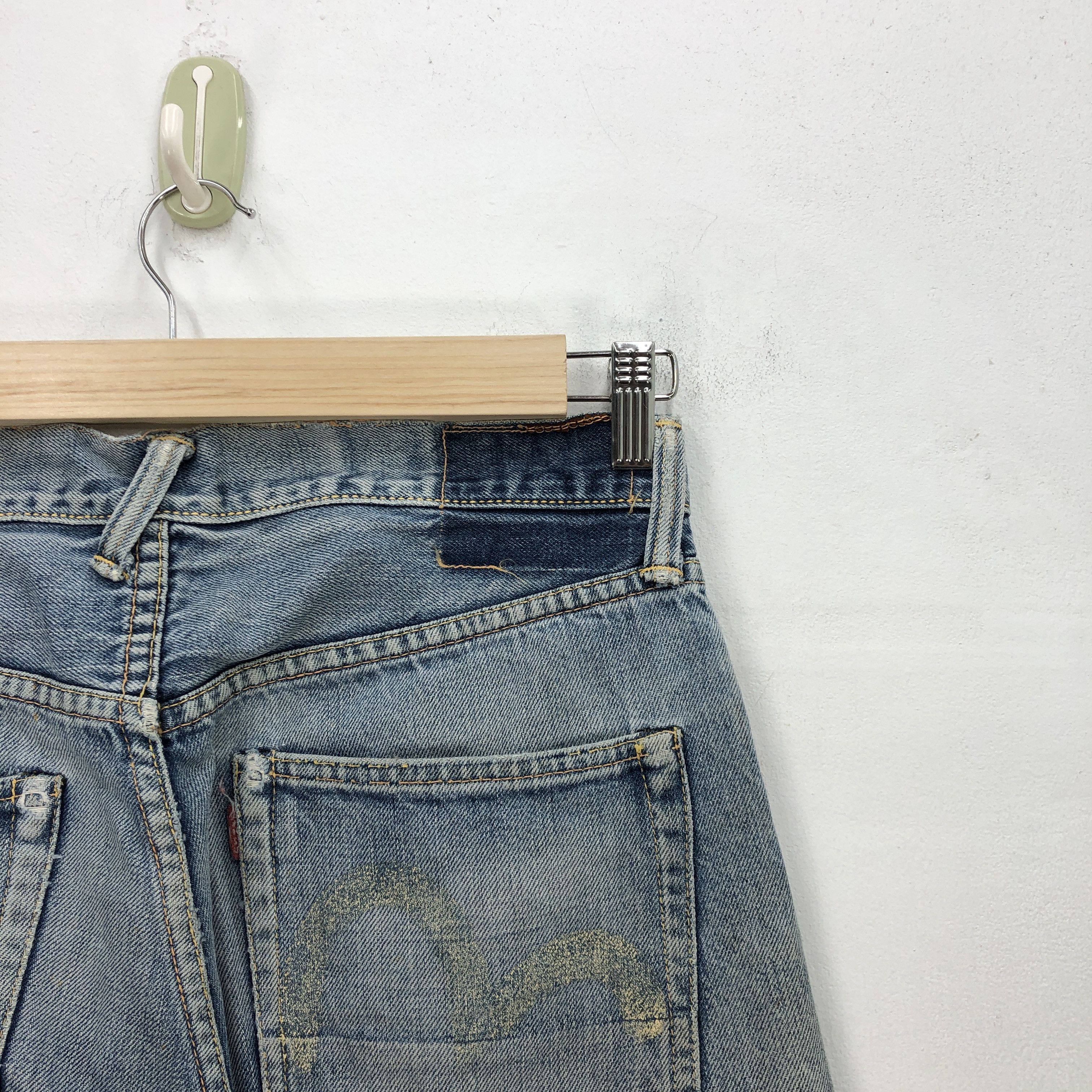 Japanese Brand Vintage Evisu Selvedge Jeans Faded Redline Light Wash Denim Size US 32 / EU 48 - 5 Thumbnail
