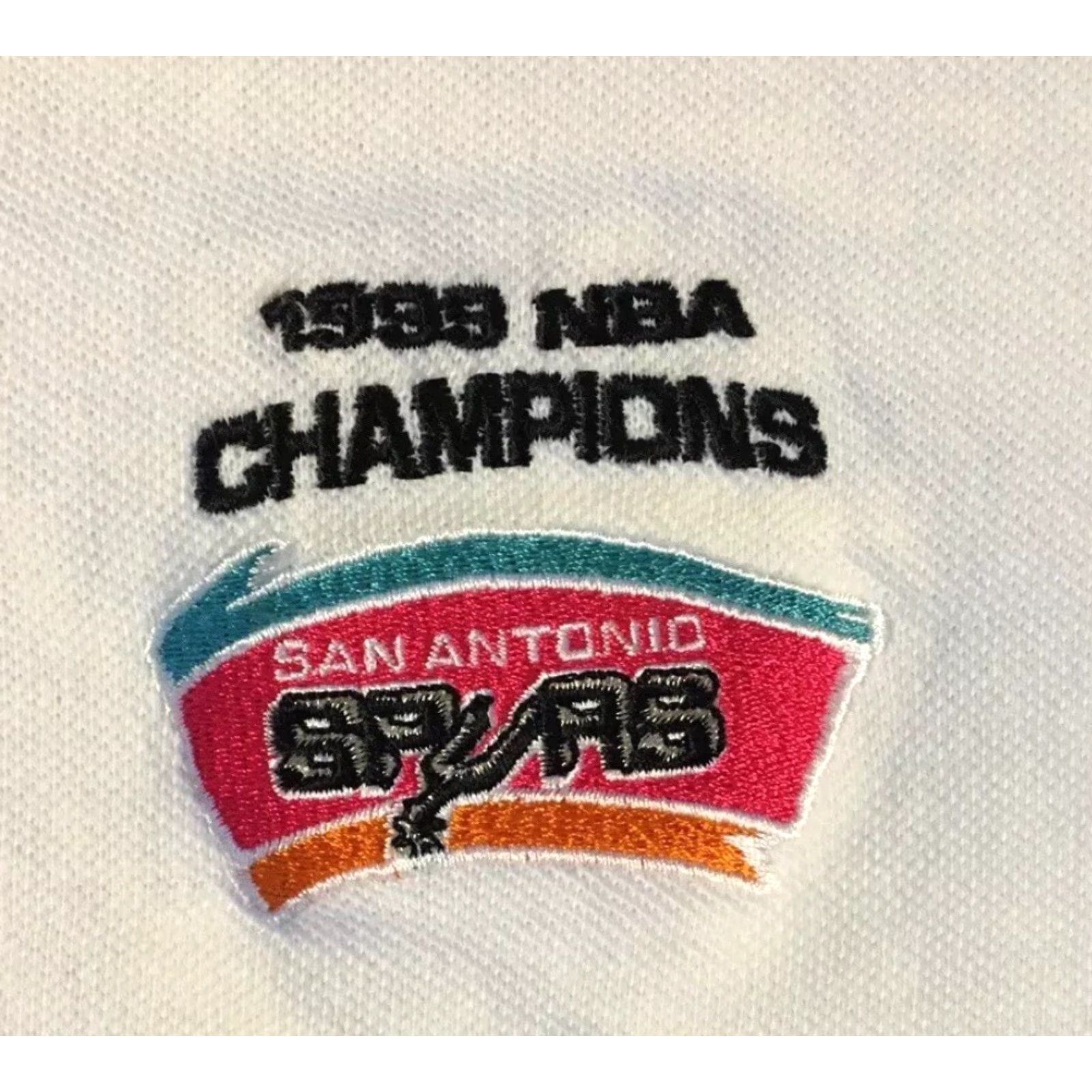 NBA VINTAGE San Antonio Spurs NBA Finals Champions Polo Shirt XL Men Short Sleeve Crew Neck White 1999 90s Spurs Champion Graphic Tee Size US XL / EU 56 / 4 - 2 Thumbnail