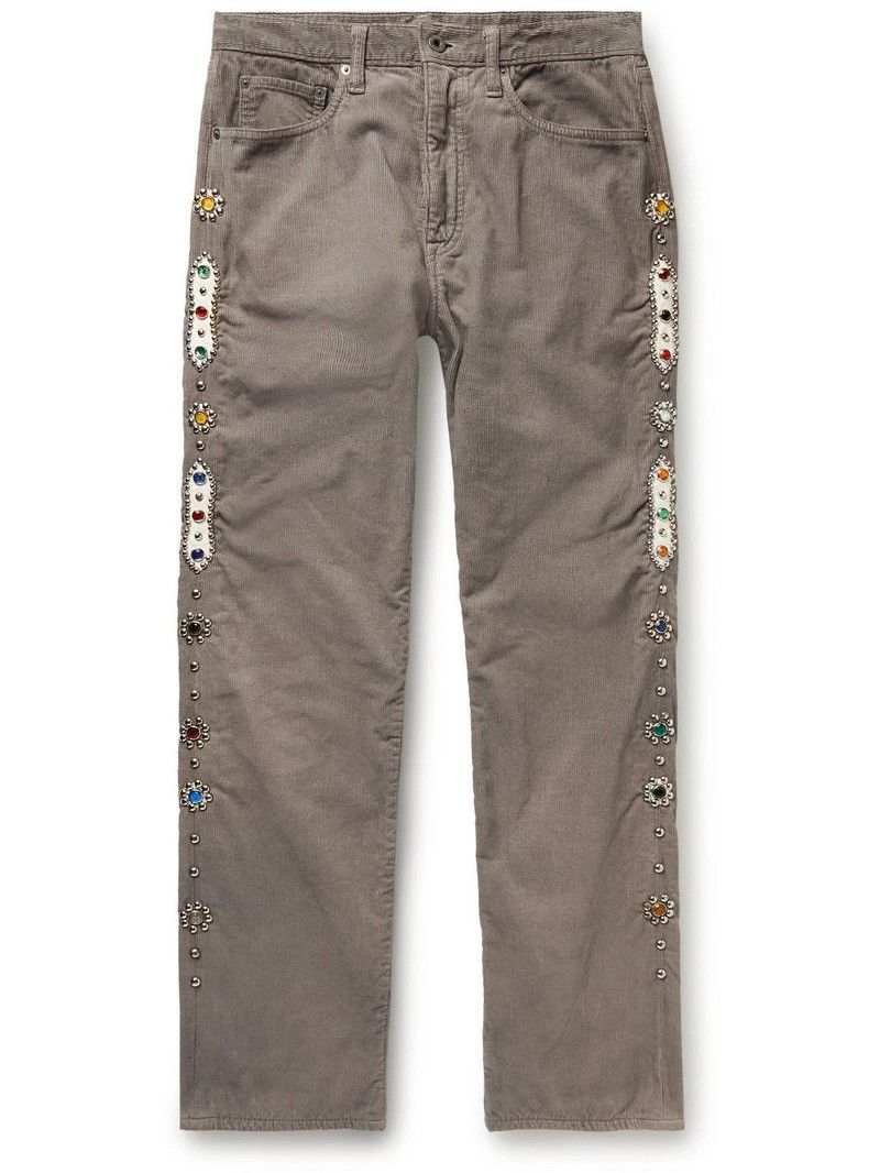 KAPITAL Studs Remake Embellished Corduroy Trousers