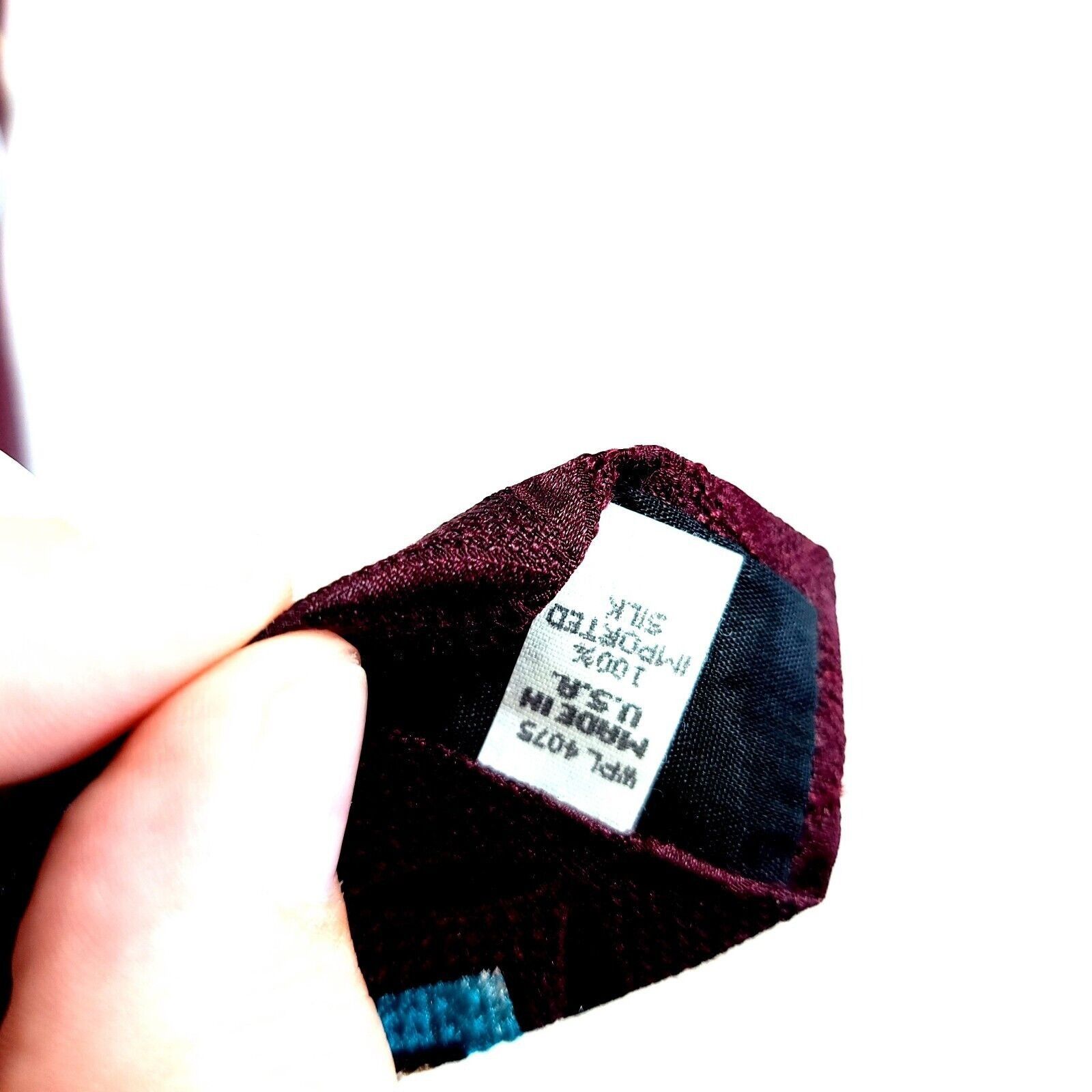 Other Wembley Maroon Red Teal Abstract Jacquard Print Wide Silk Ti Size ONE SIZE - 4 Thumbnail