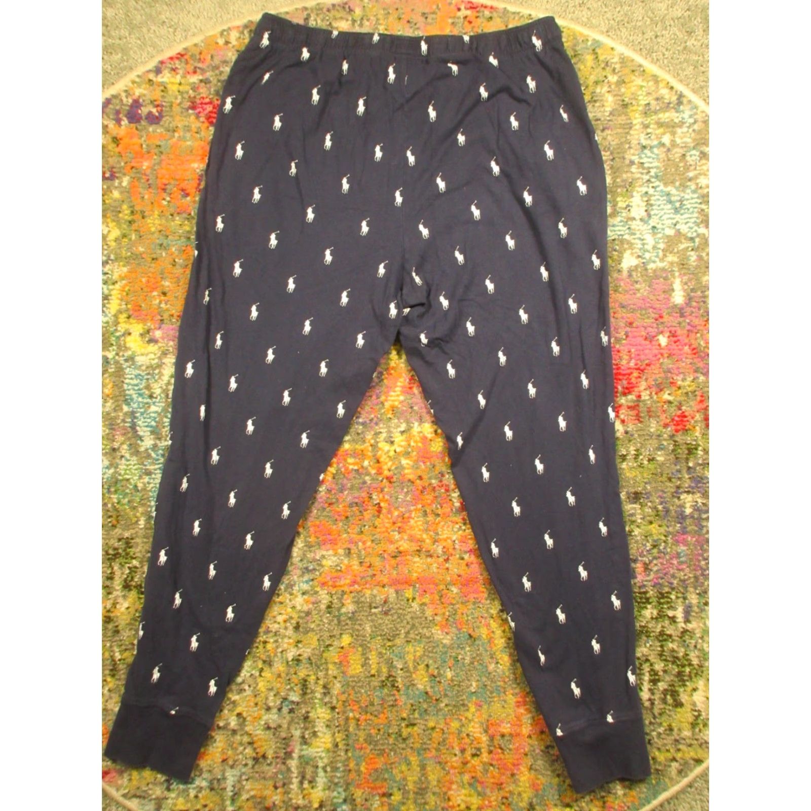 Polo Ralph Lauren VINTAGE? POLO RALPH LAUREN Pants Mens L Blue Pajama Pony All Over Print Lounge Cotton Size US L / EU 52-54 / 3 - 2 Thumbnail