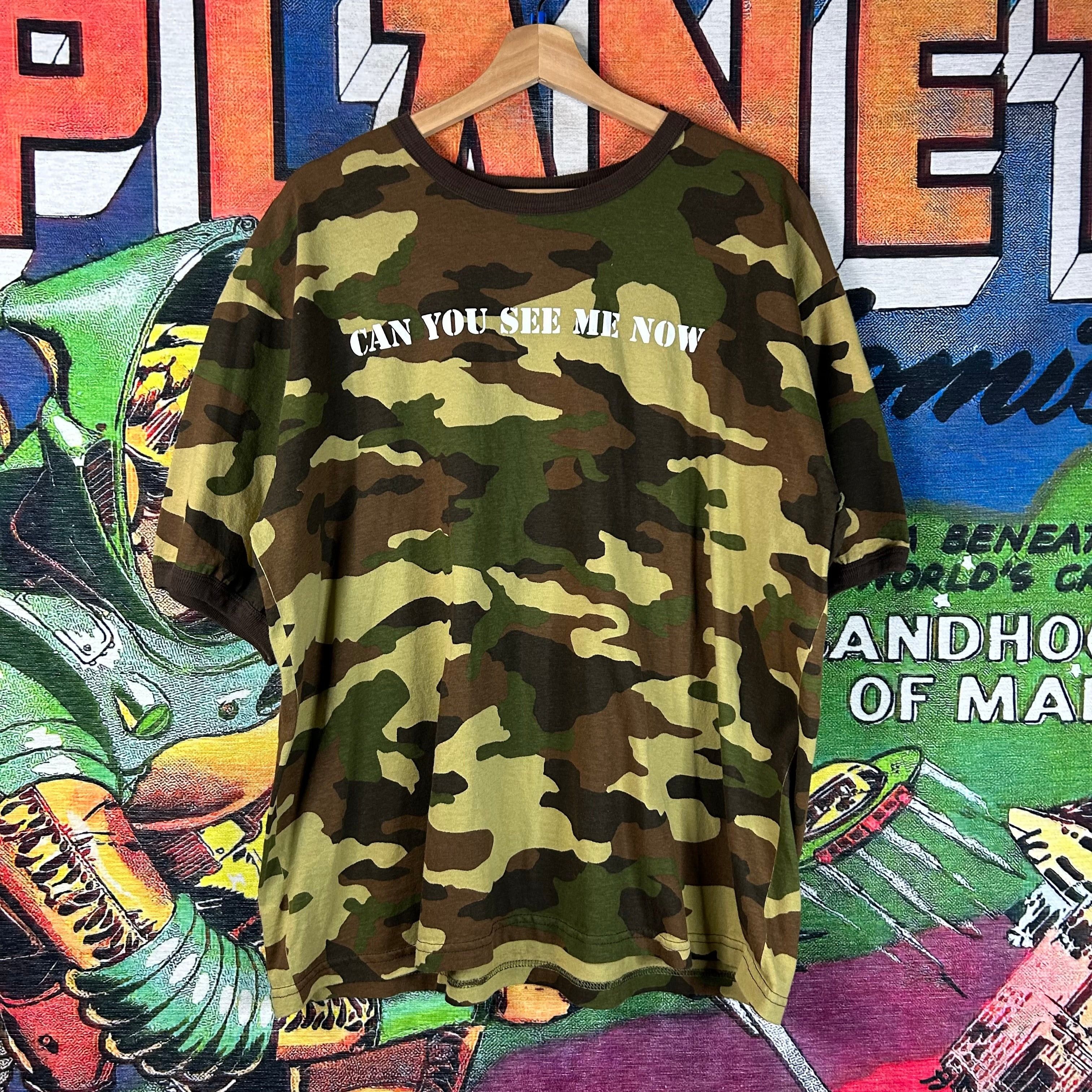 Vintage Vintage Y2K No Boundaries Camo ‘Can You See Me Now’ Ringer Size US XL / EU 56 / 4 - 1 Thumbnail