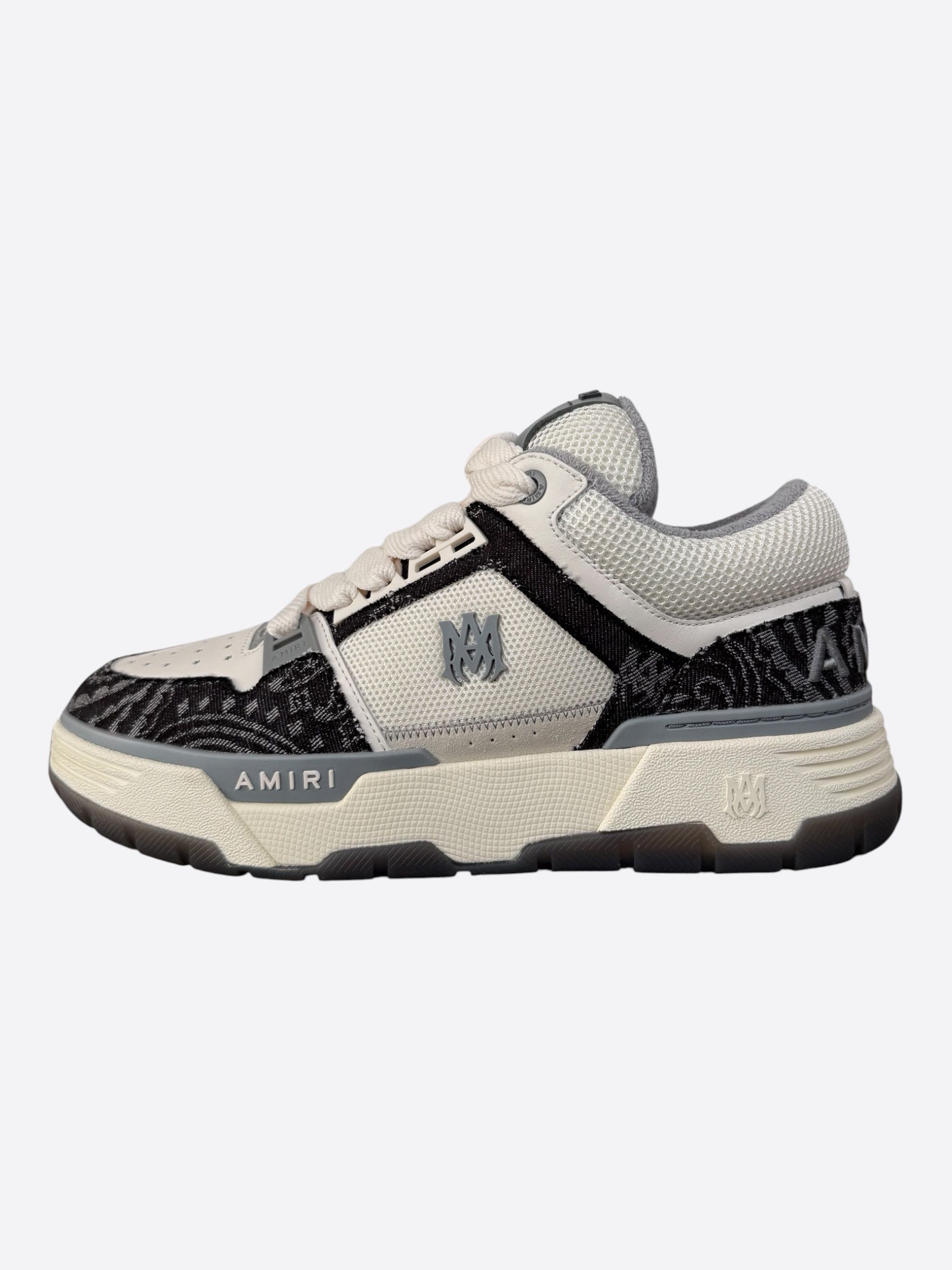 Amiri Amiri White & Black Bandana Denim MA-1 Sneakers Size US 14 / EU 47 - 3 Thumbnail