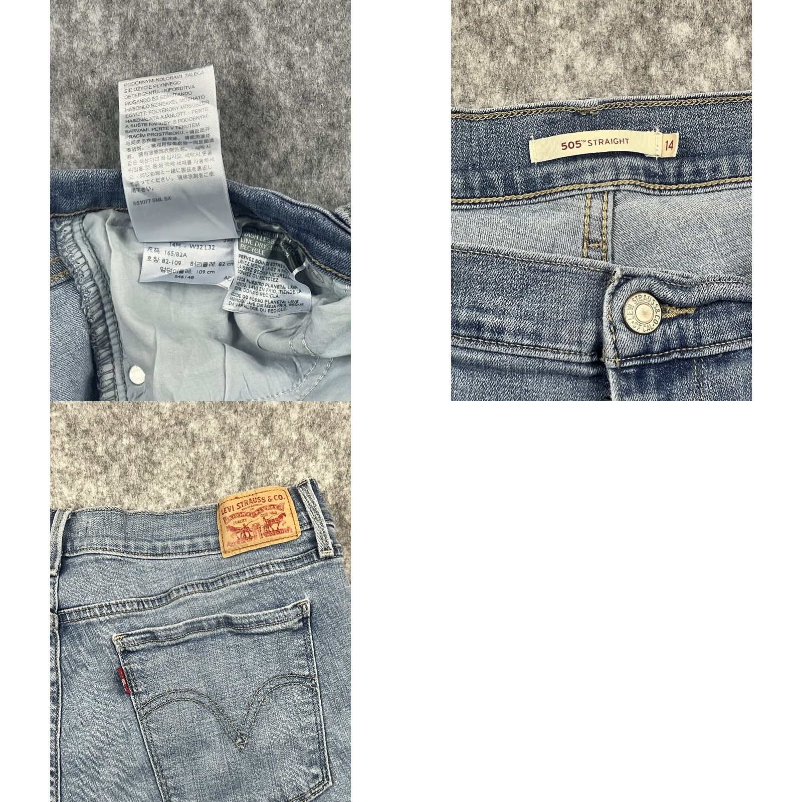 Levi's Levi's 505 Straight Fit Women's Jeans Blue Stretch Medium Wash Denim Size 14 Size 36" / US 14 / IT 50 - 8 Thumbnail