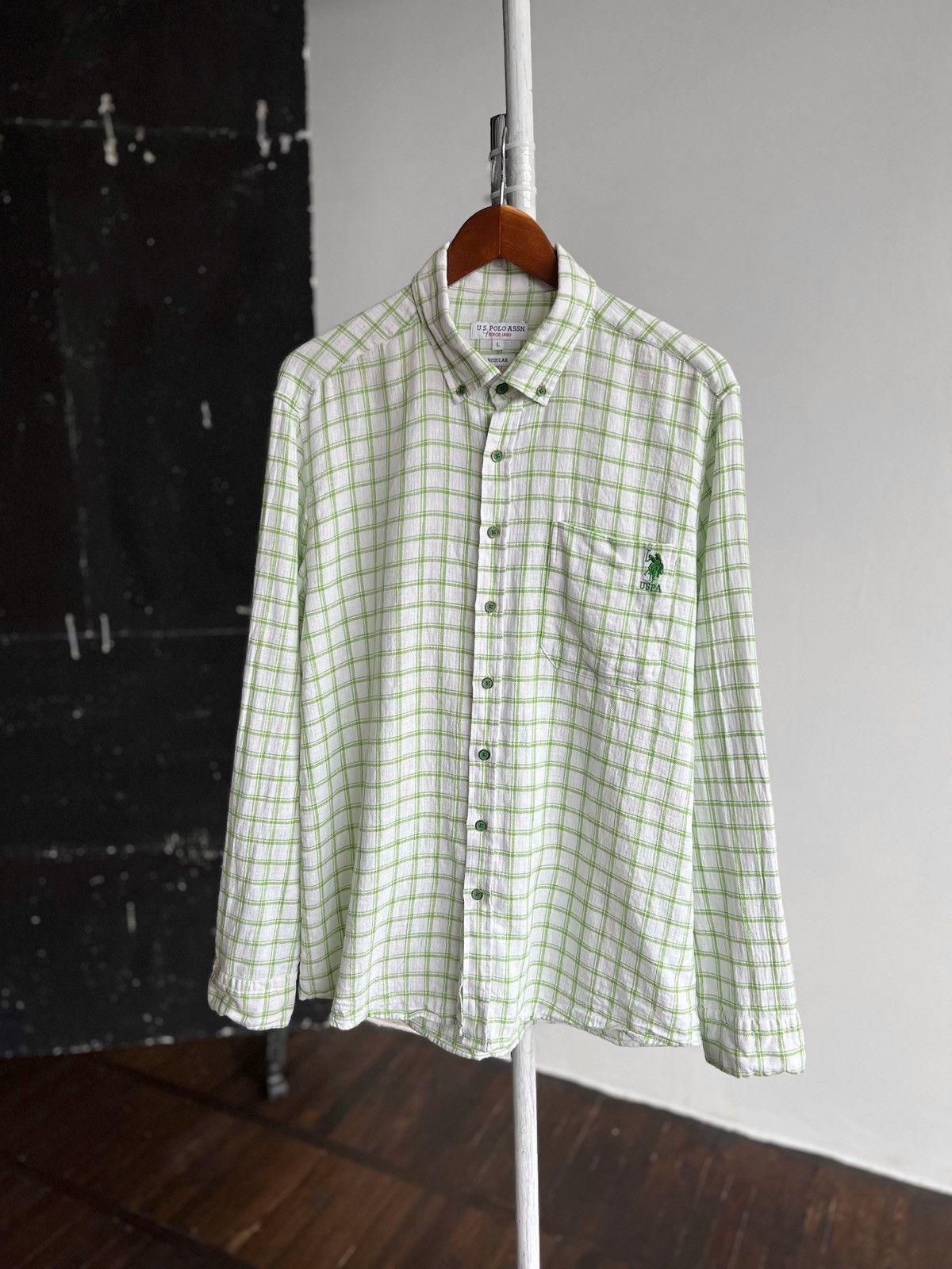 Designer × U.S. Polo Assn. U.S. Polo Assn Yarn Count Mens Checkered Button Down Shirt Size US L / EU 52-54 / 3 - 4 Thumbnail