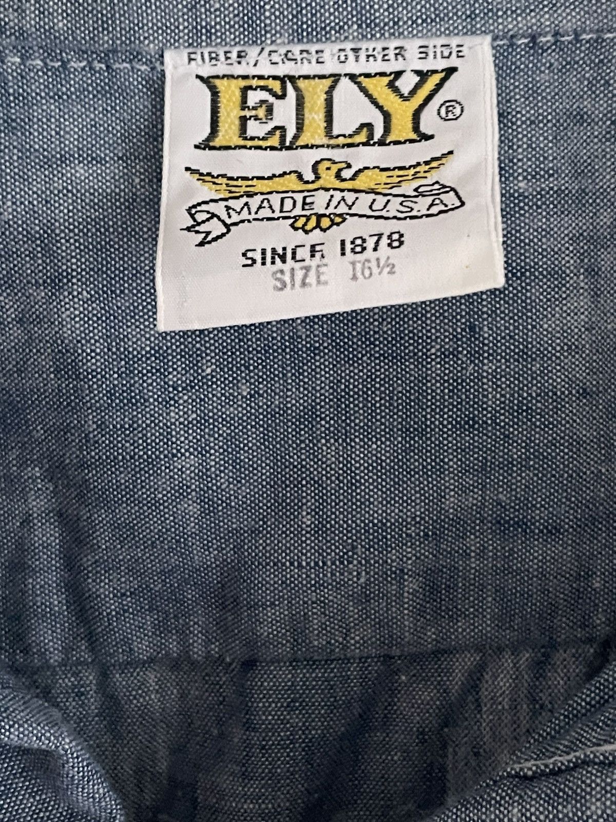 Vintage ELY Made in U.S.A Chambray work shirt 16 1/2 Size US L / EU 52-54 / 3 - 3 Thumbnail