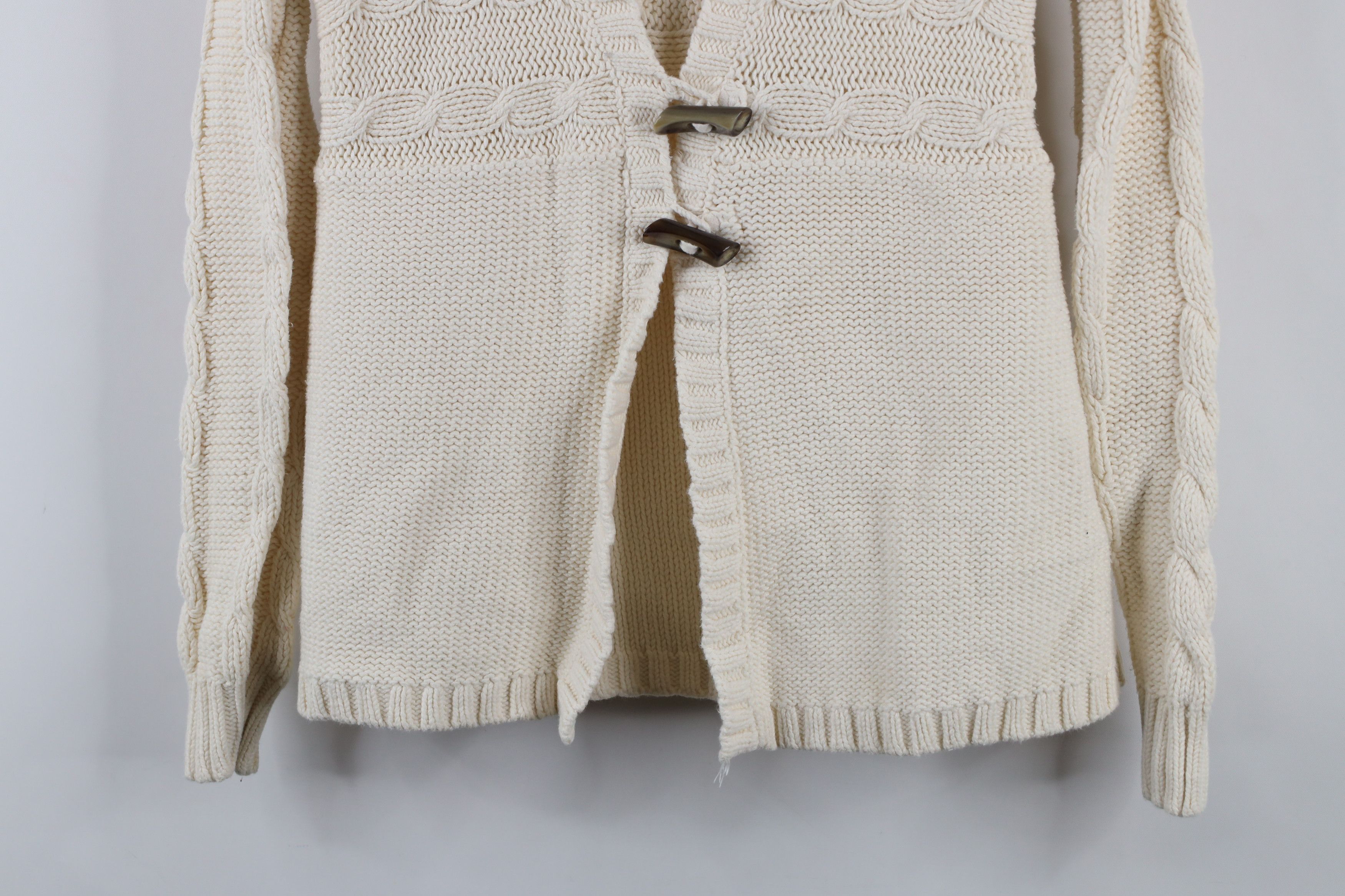 Old Navy × Vintage Vintage Y2K Babyoll Toggle Button Cable Knit Hoodie Sweater Size XL / US 12-14 / IT 48-50 - 3 Thumbnail