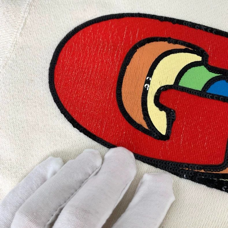 Gucci Gucci Logo sequin piglet embroidered round-neck white cotto Size US S / EU 44-46 / 1 - 9 Thumbnail