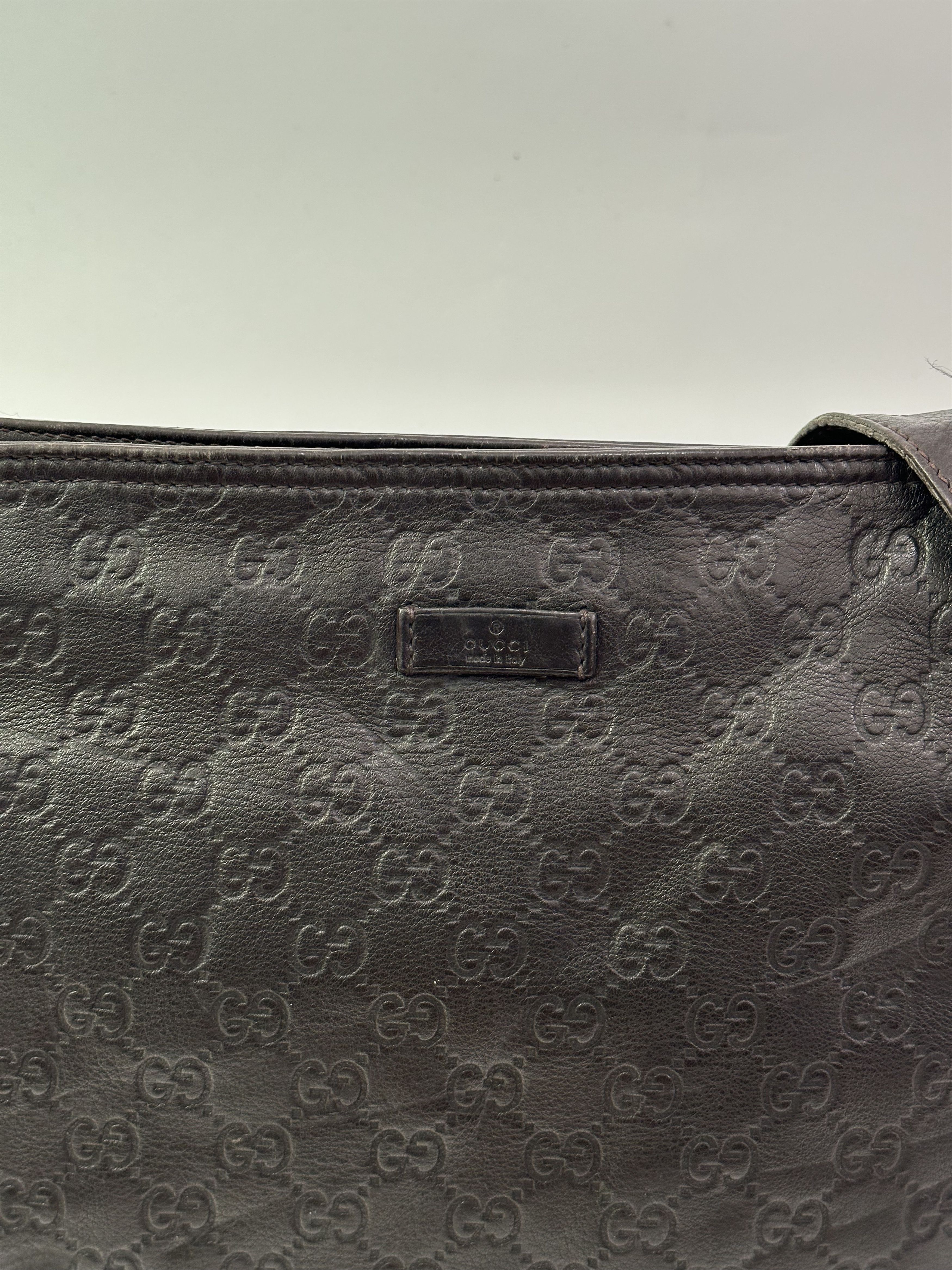 Gucci GUCCI Black Guccissima Leather Slim Messenger Bag Size ONE SIZE - 2 Thumbnail