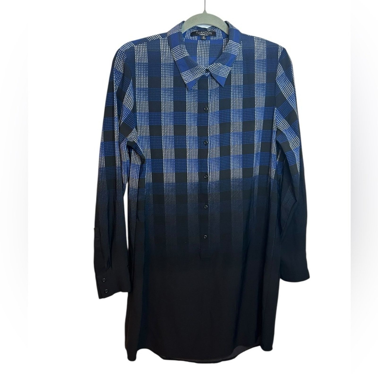 THAKOON Thakoon Blue and Black Checkered Shirt Dress Size M / US 6-8 / IT 42-44 - 1 Thumbnail