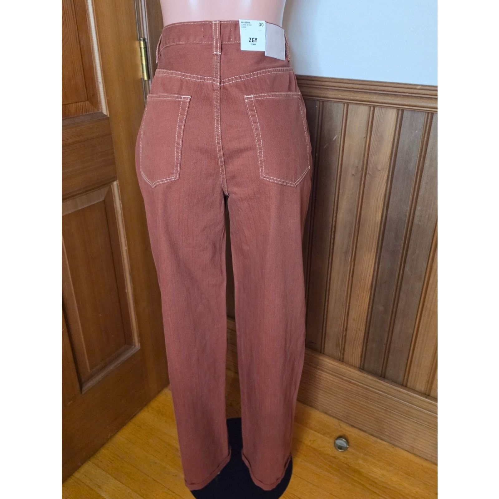 Free People NWT Free People ZGY HI & LOOSE Rust Orange Jeans 30 Size 30" / US 8 / IT 44 - 10 Thumbnail