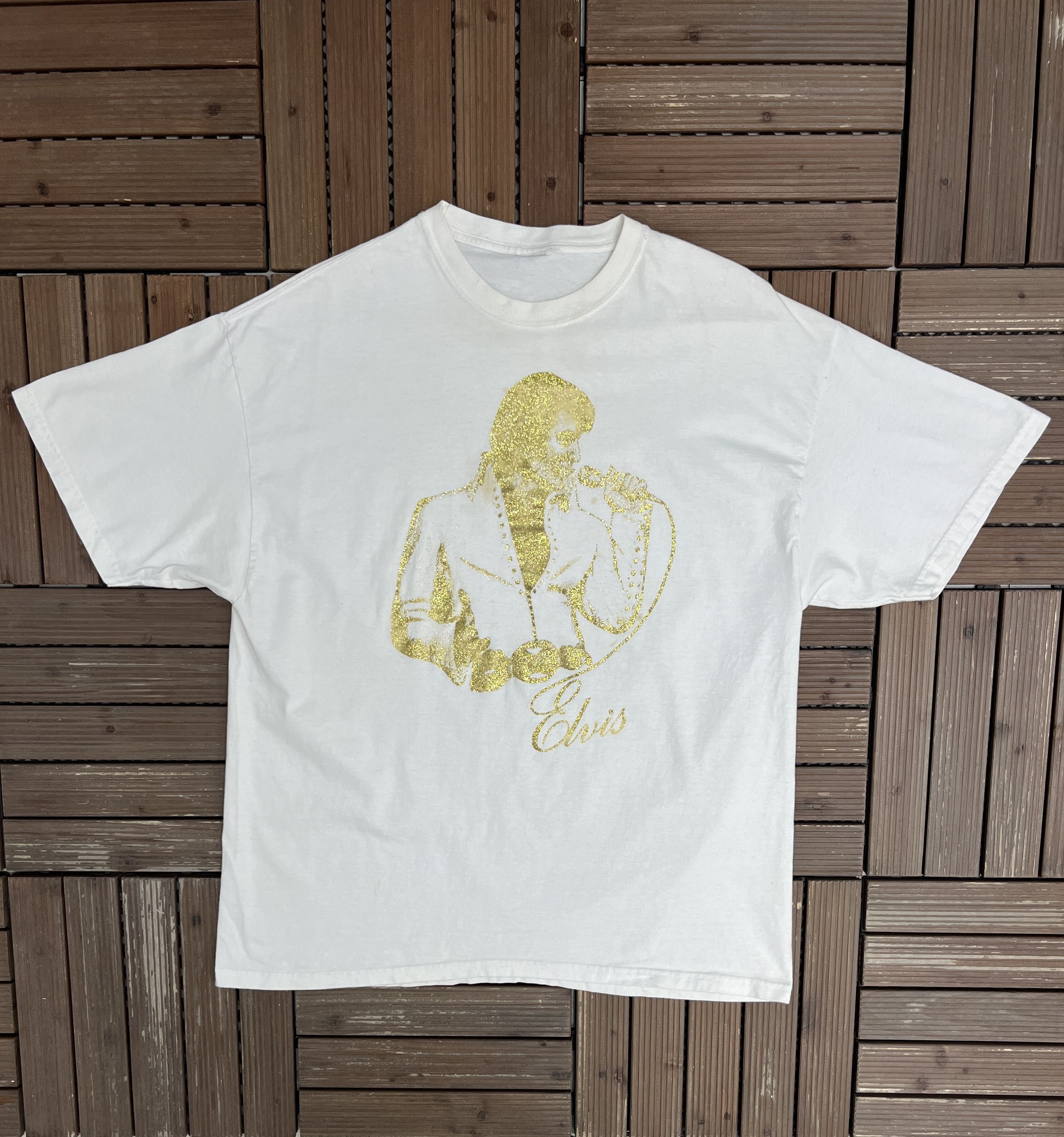 Vintage Elvis Presley Vintage White T-Shirt Tee Size US XL / EU 56 / 4 - 1 Thumbnail
