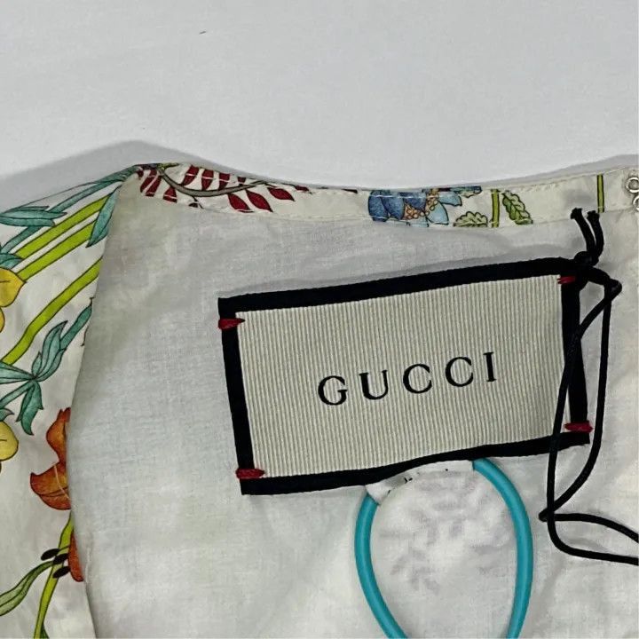 Gucci Gucci Floral Print Short Sleeve Dress-2507 Size L / US 10 / IT 46 - 2 Thumbnail