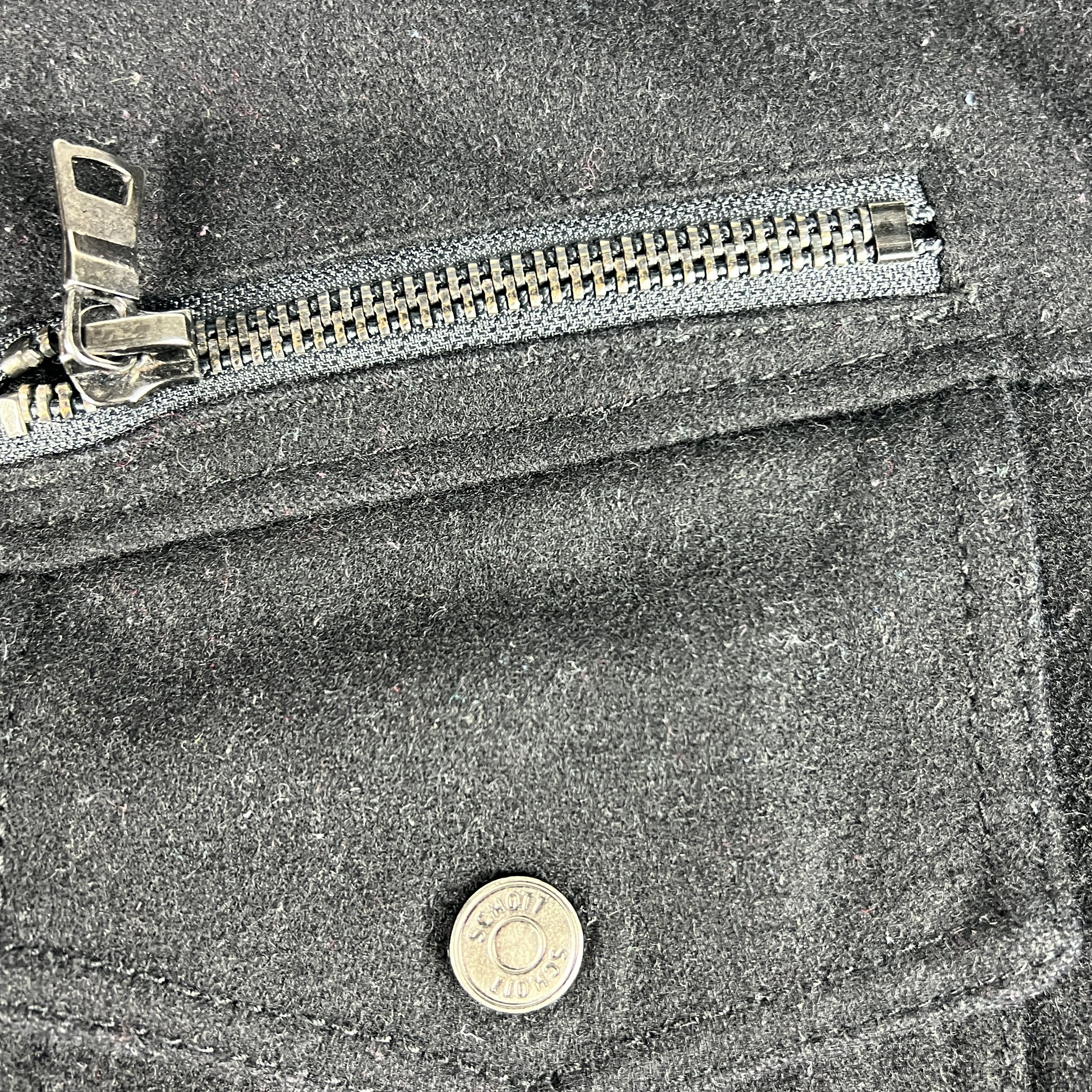 Schott Schott Jacket Black Faded Wool Blend Full Zip Bomber Pockets Size US XL / EU 56 / 4 - 6 Thumbnail