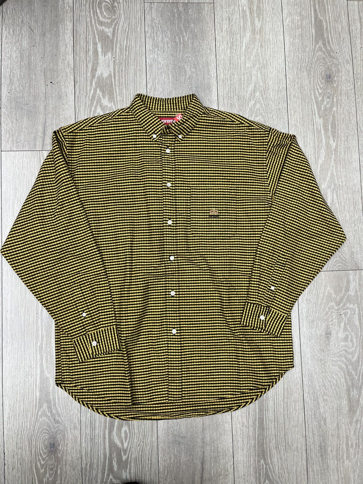 Supreme Loose Fit Flannel Oxford Shirt Yellow Plaid
