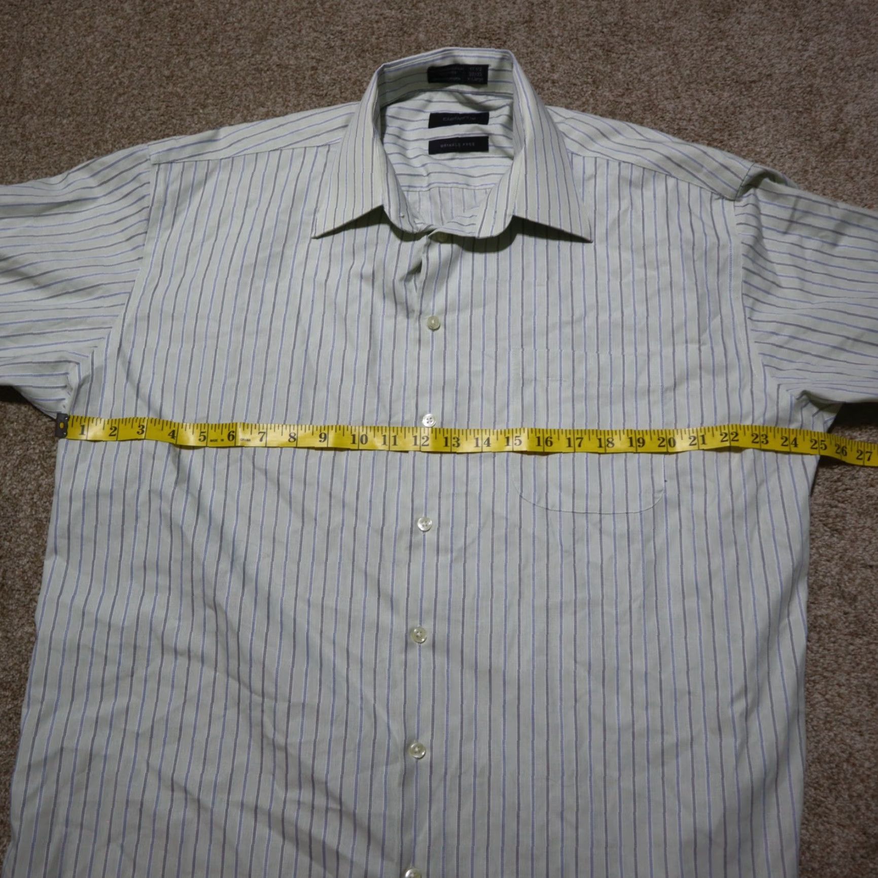 Liz Claiborne Claiborne Shirt Button-Up White Stripe Long Sleeve Men Size 17.5 32/33 Size US XXL / EU 58 / 5 - 4 Thumbnail