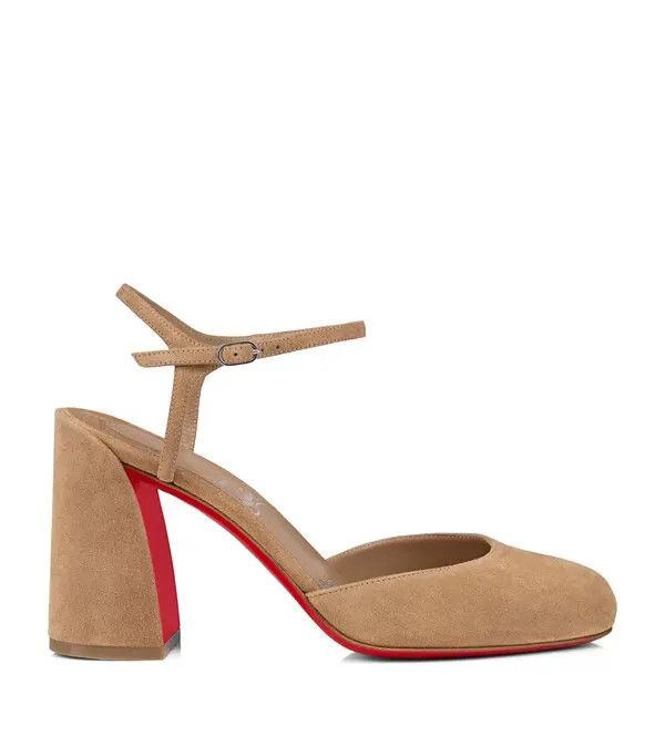 Christian Louboutin o1bcso1str0825 Jane Suede Mary Jane Pumps 85 in Beige Size US 6 / IT 36 - 1 Thumbnail