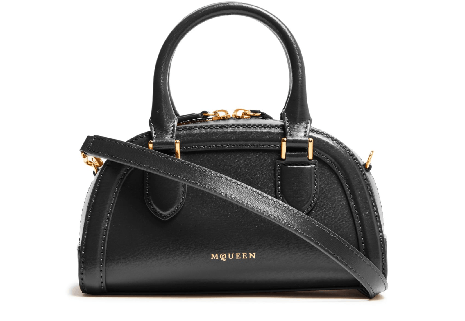 Alexander McQueen MCQUEEN Birdee Mini Black Leather Top Handle Bag New Size ONE SIZE - 1 Thumbnail