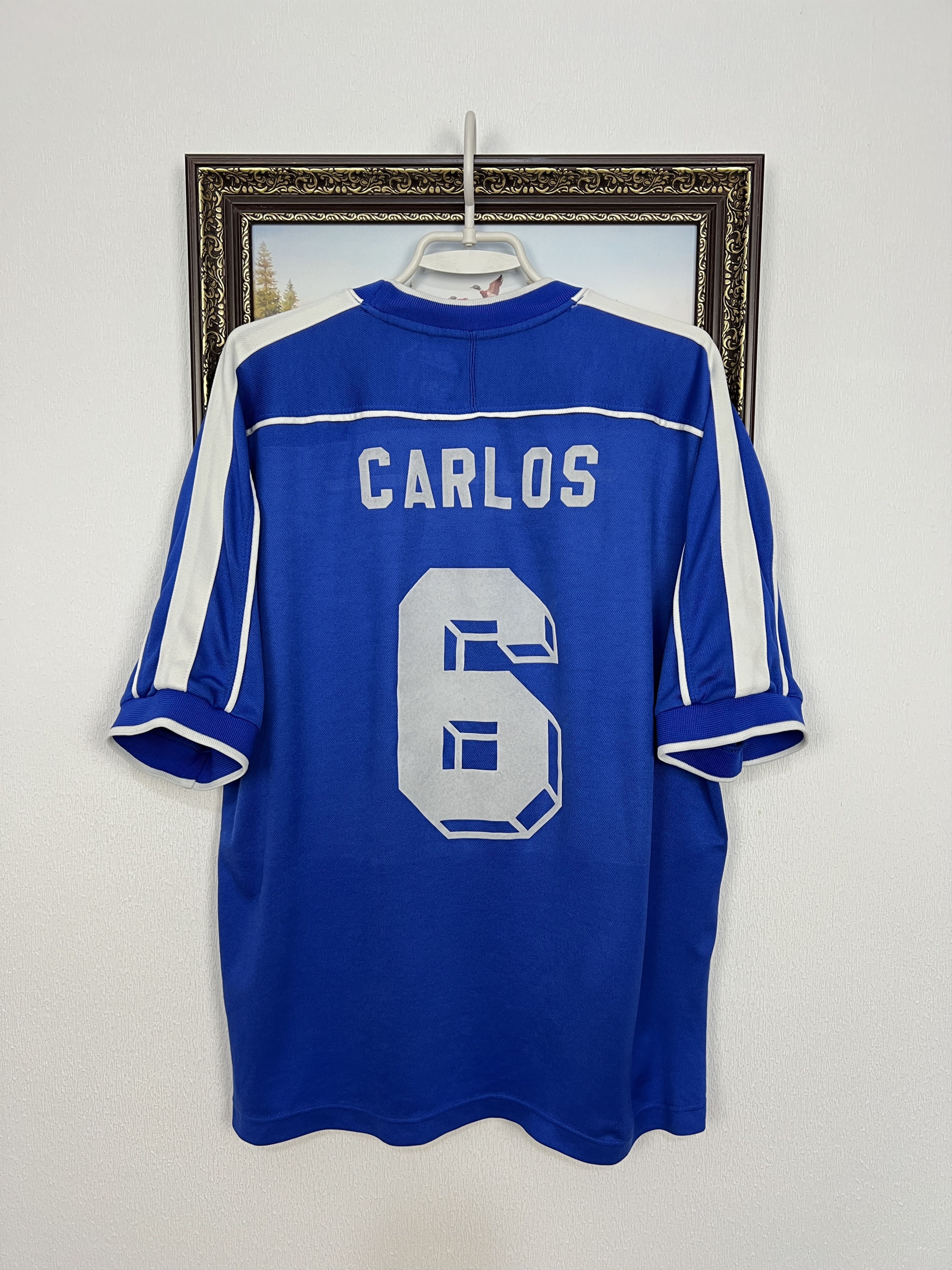 Nike Brazil Away football shirt 1997 Soccer Nike #6 R. Carlos Size US L / EU 52-54 / 3 - 12 Thumbnail