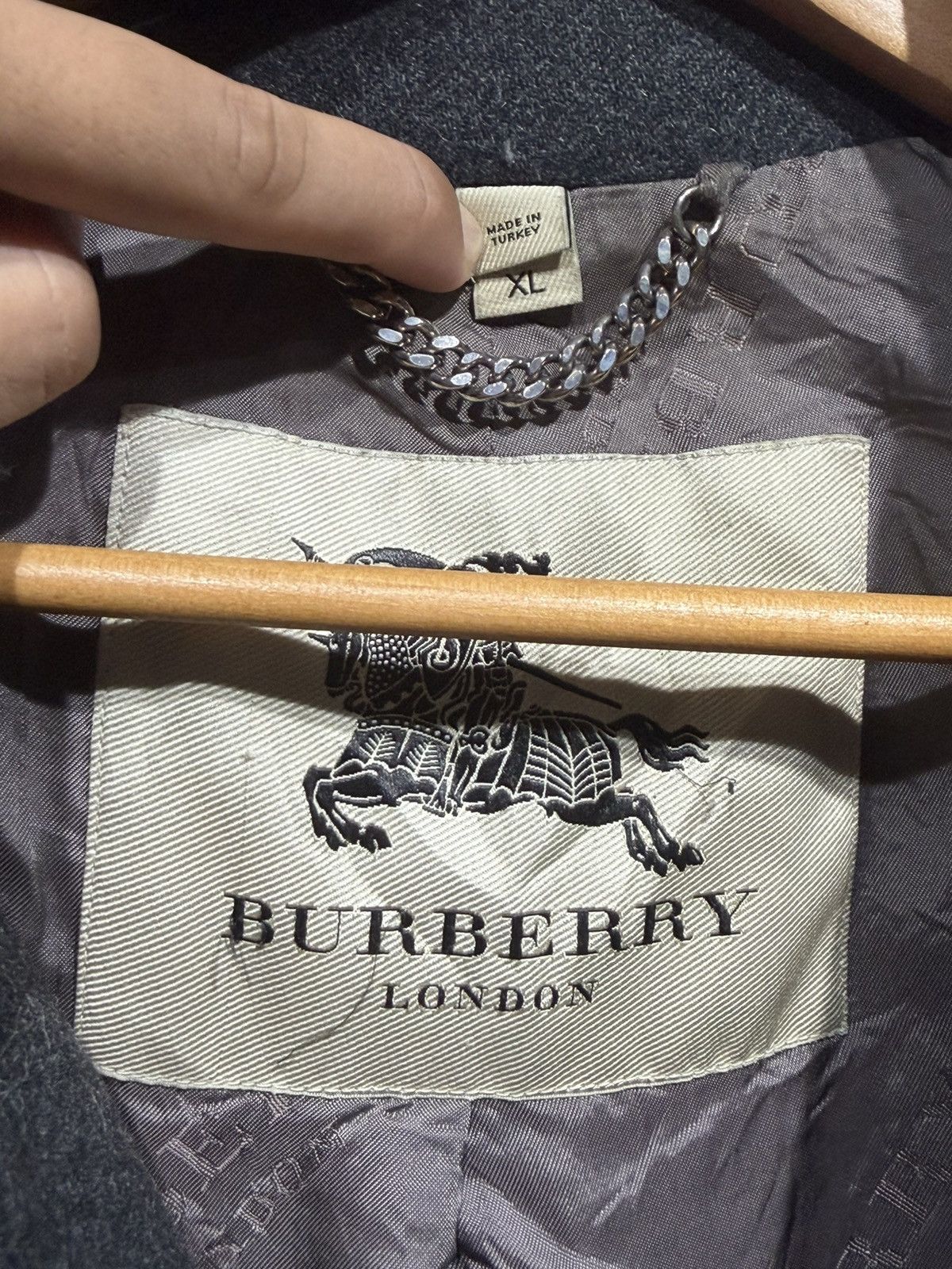 Burberry Burberry Wool overcoat jacket Size US L / EU 52-54 / 3 - 3 Thumbnail