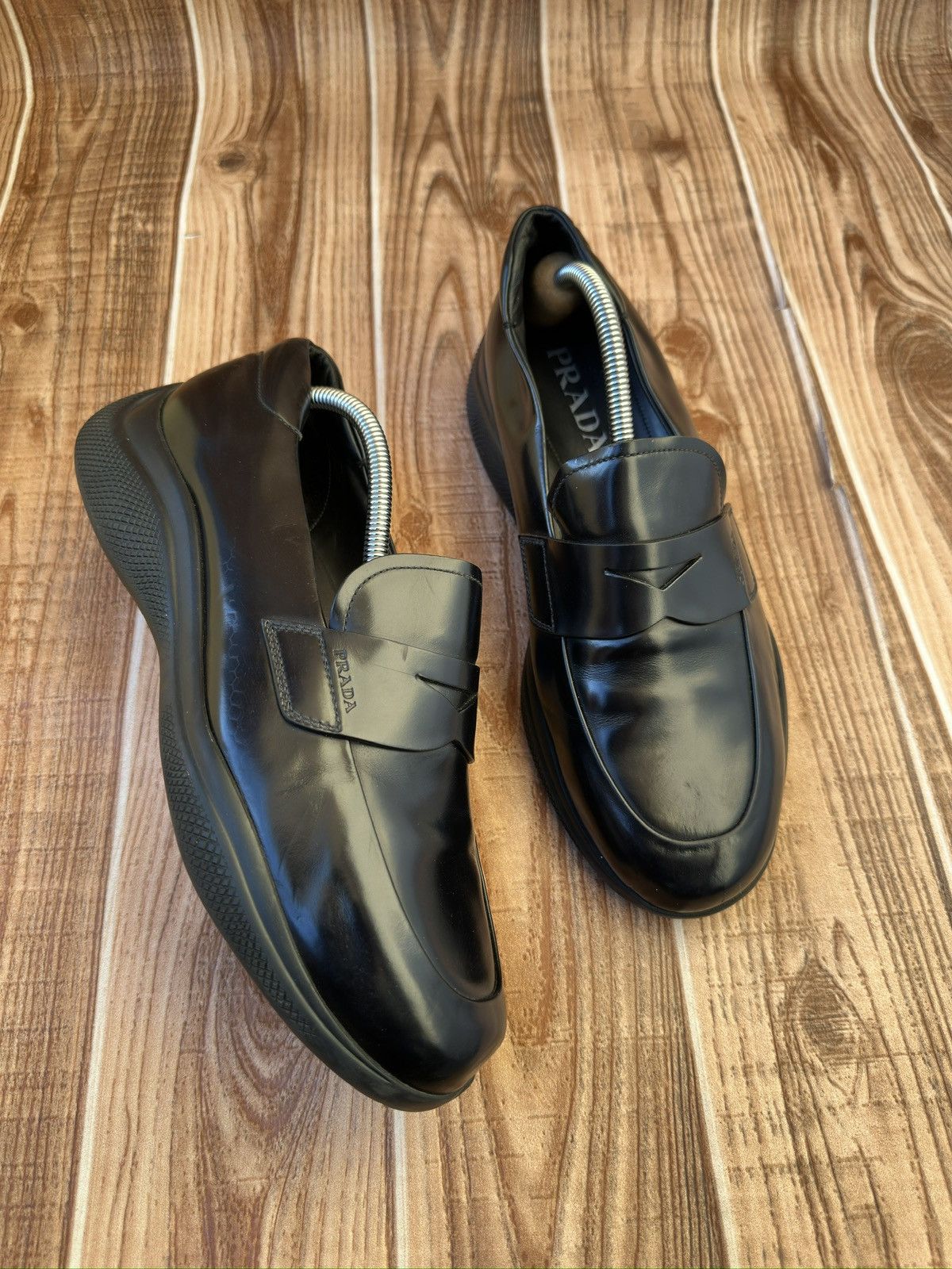 Prada Prada Americas Cup Spazzolato Leather Penny Loafer Size US 7 / EU 40 - 11 Thumbnail