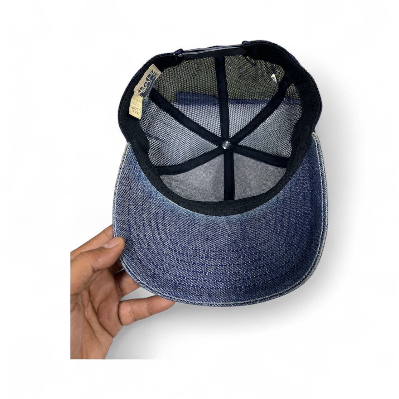 Bape Vintage Bape Denim Trucker Cap Size ONE SIZE - 4 Thumbnail