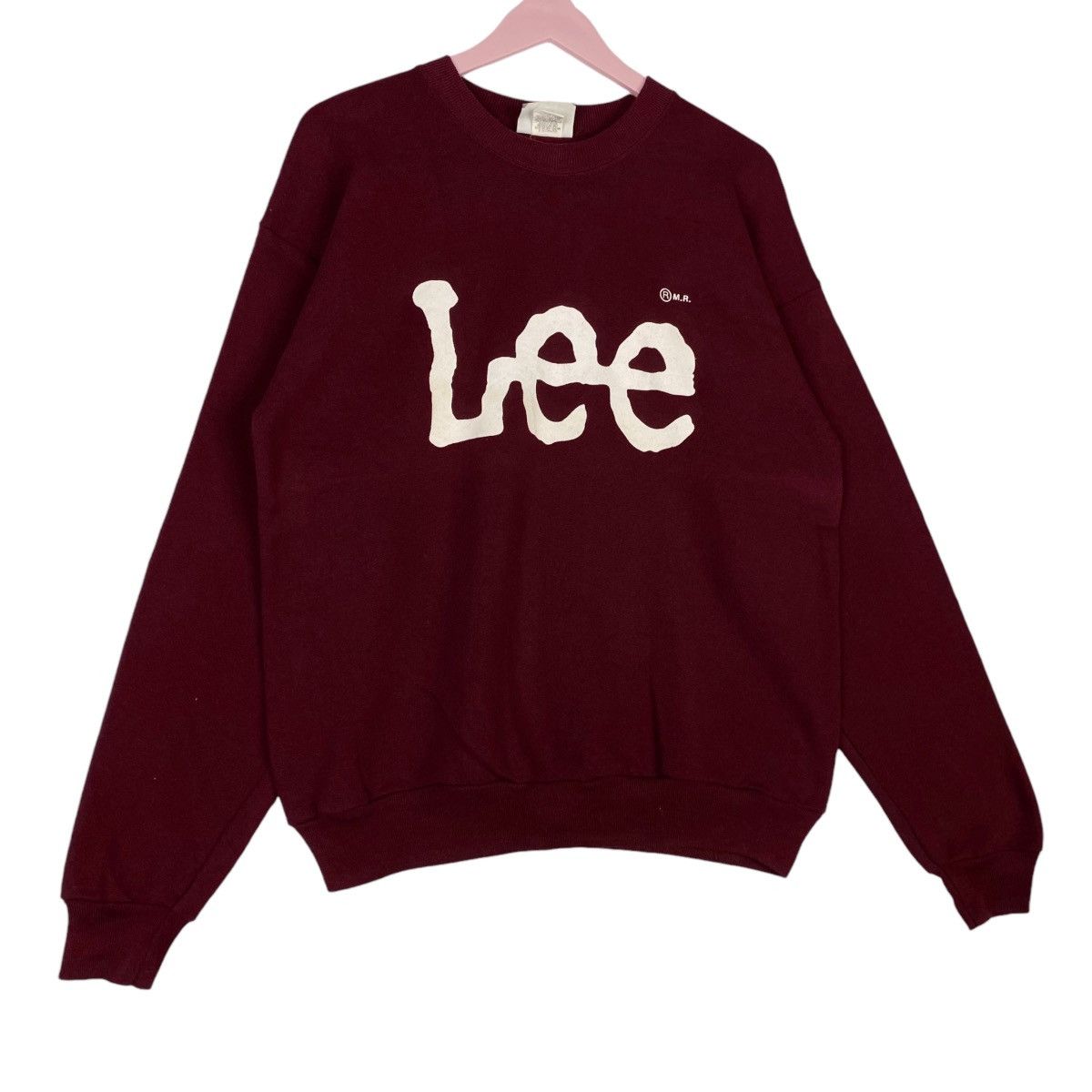 Lee × Vintage Vintage Lee Printed Crewneck Sweatshirt Maroon Pullover Size US L / EU 52-54 / 3 - 3 Thumbnail