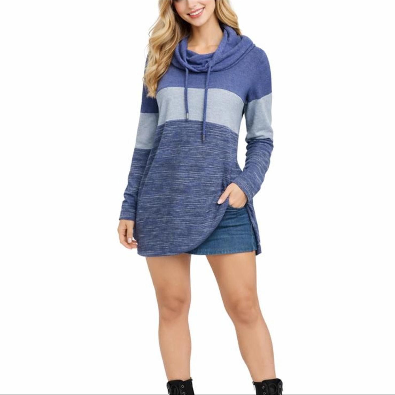 Other Market & Spruce Sweater Dress Women's XL Blue Cowl Neck Size XL / US 12-14 / IT 48-50 - 1 Thumbnail