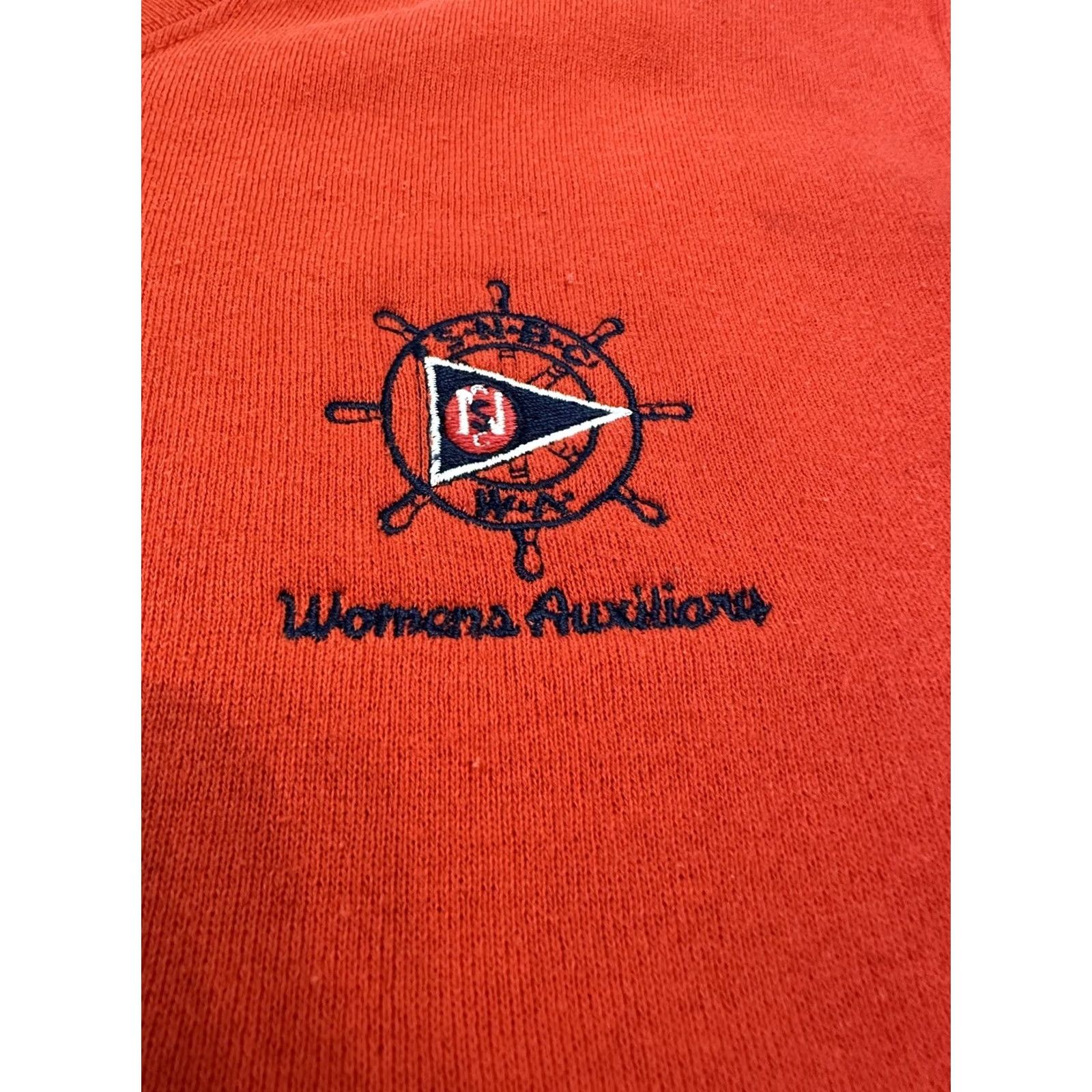 Soffe VINTAGE Soffe Ladies Auxiliary Crewneck Sweatshirt 90s Large Red Made In USA Womens Size L / US 10 / IT 46 - 5 Thumbnail
