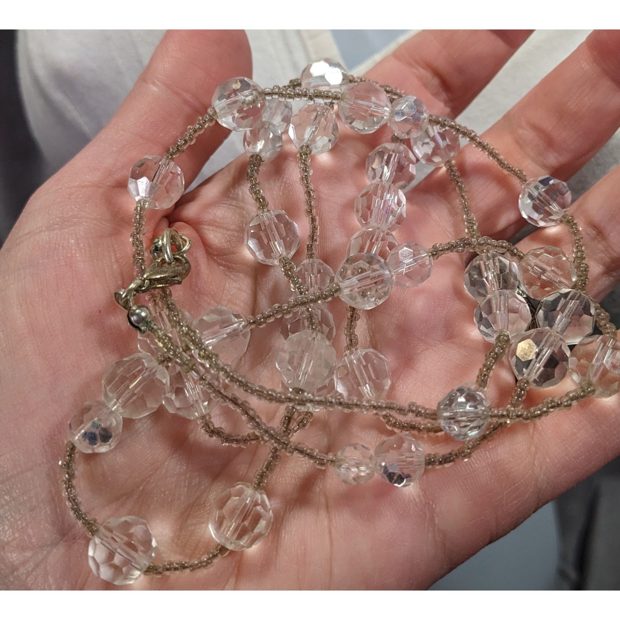 Other Elegant Clear Glass Beaded Station Necklace Size ONE SIZE - 7 Thumbnail