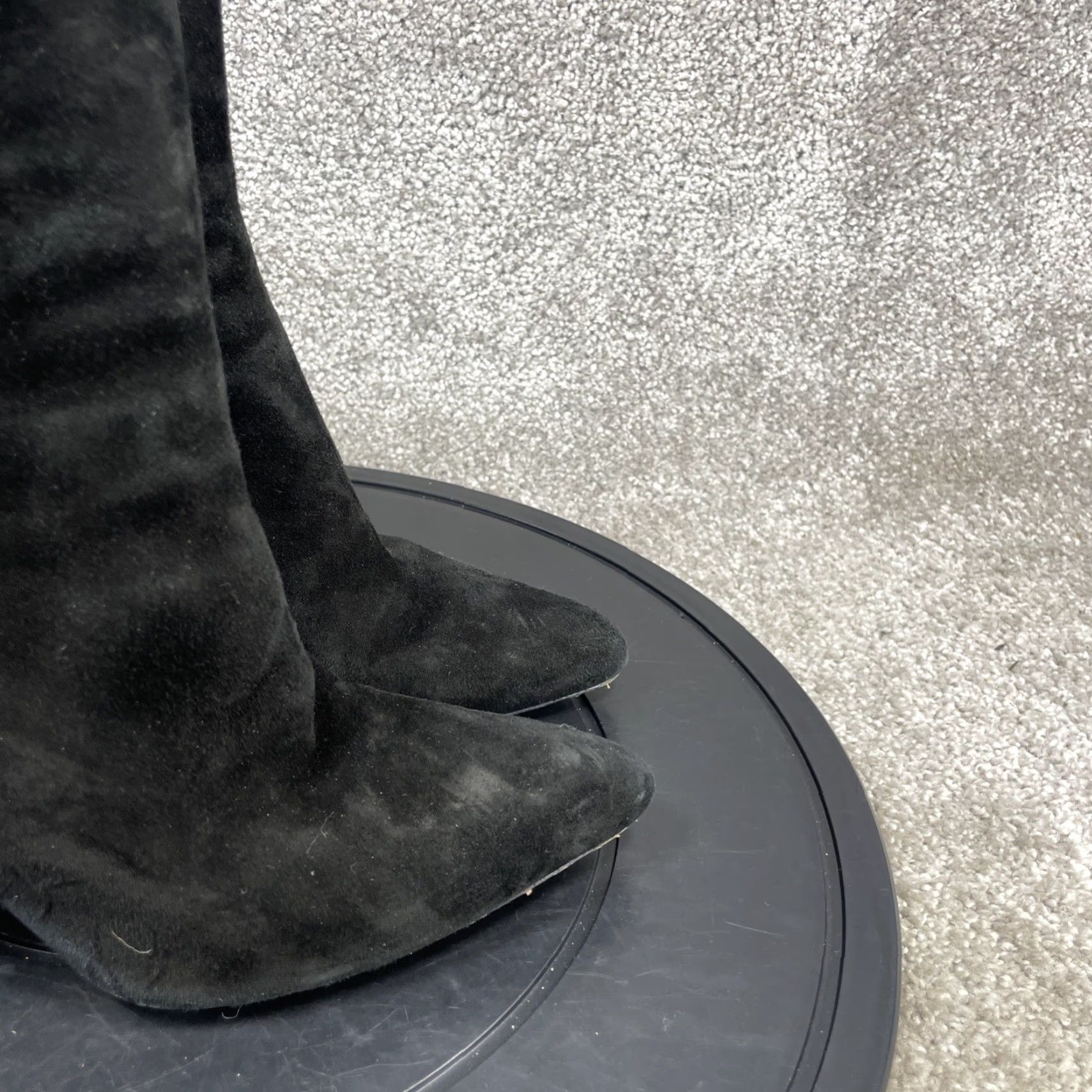Alexander Wang Alexander Wang Black Suede Booties Women Size 38 EU 7.5 US Pointed Toe High Block Heel Ankle Zip Casual Size US 8 / IT 38 - 2 Thumbnail