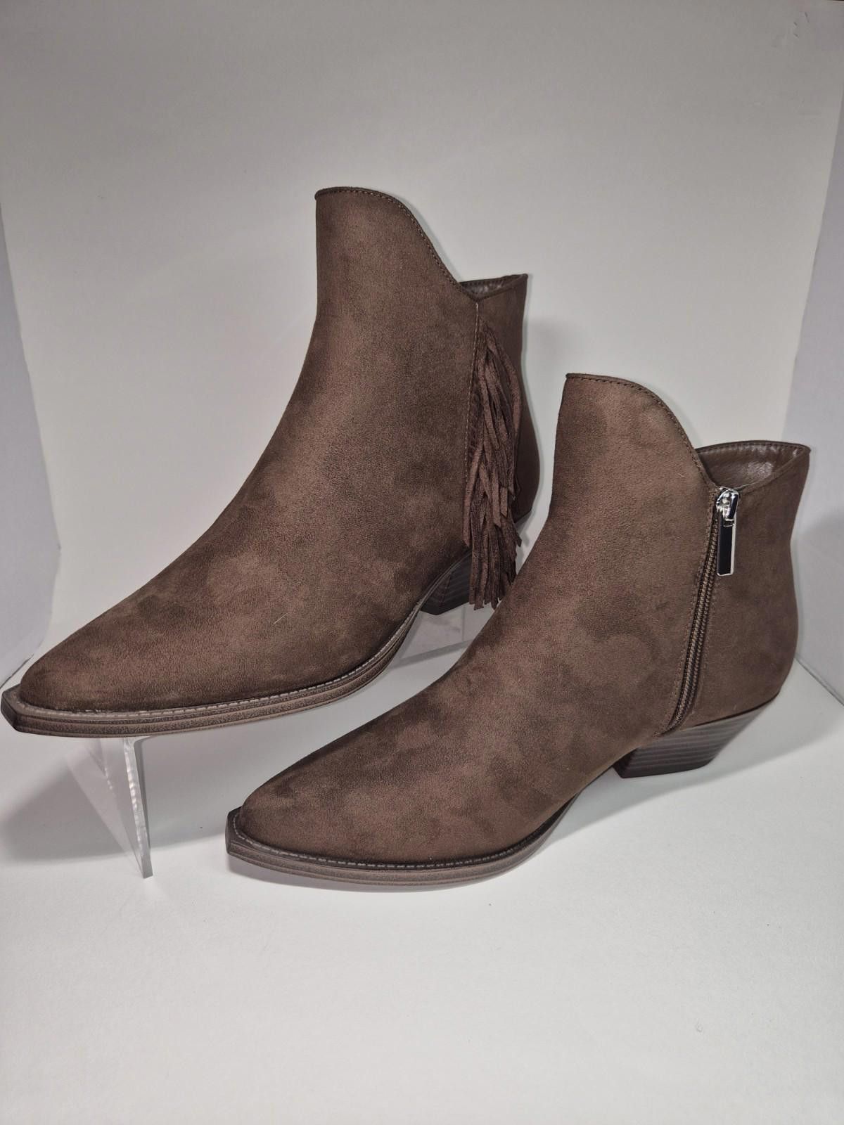 Other JUST FAB Womens Suede Ankle Bootie Brown Size 8.5 JB Size US 8.5 / IT 38.5 - 1 Thumbnail