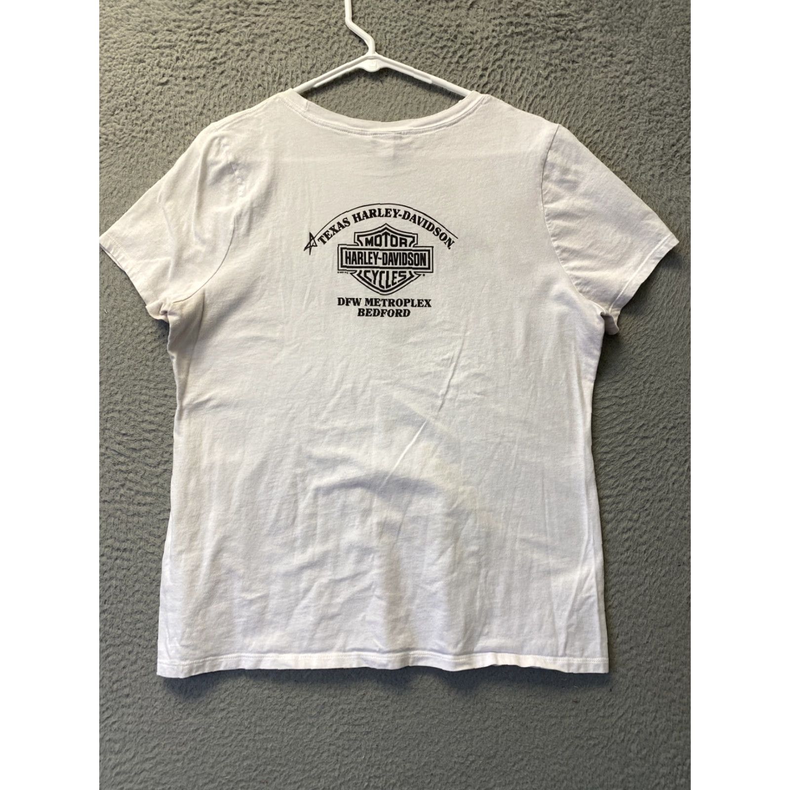 Harley Davidson Harley-Davidson Shirt Women XL White Crew Neck Cotton T-Shirt 110-15 Womens Size XL / US 12-14 / IT 48-50 - 7 Thumbnail