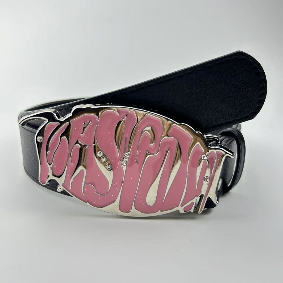 Designer Crazy Vintage Belt Riveted Belts Menswear Accessories Size ONE SIZE - 3 Thumbnail