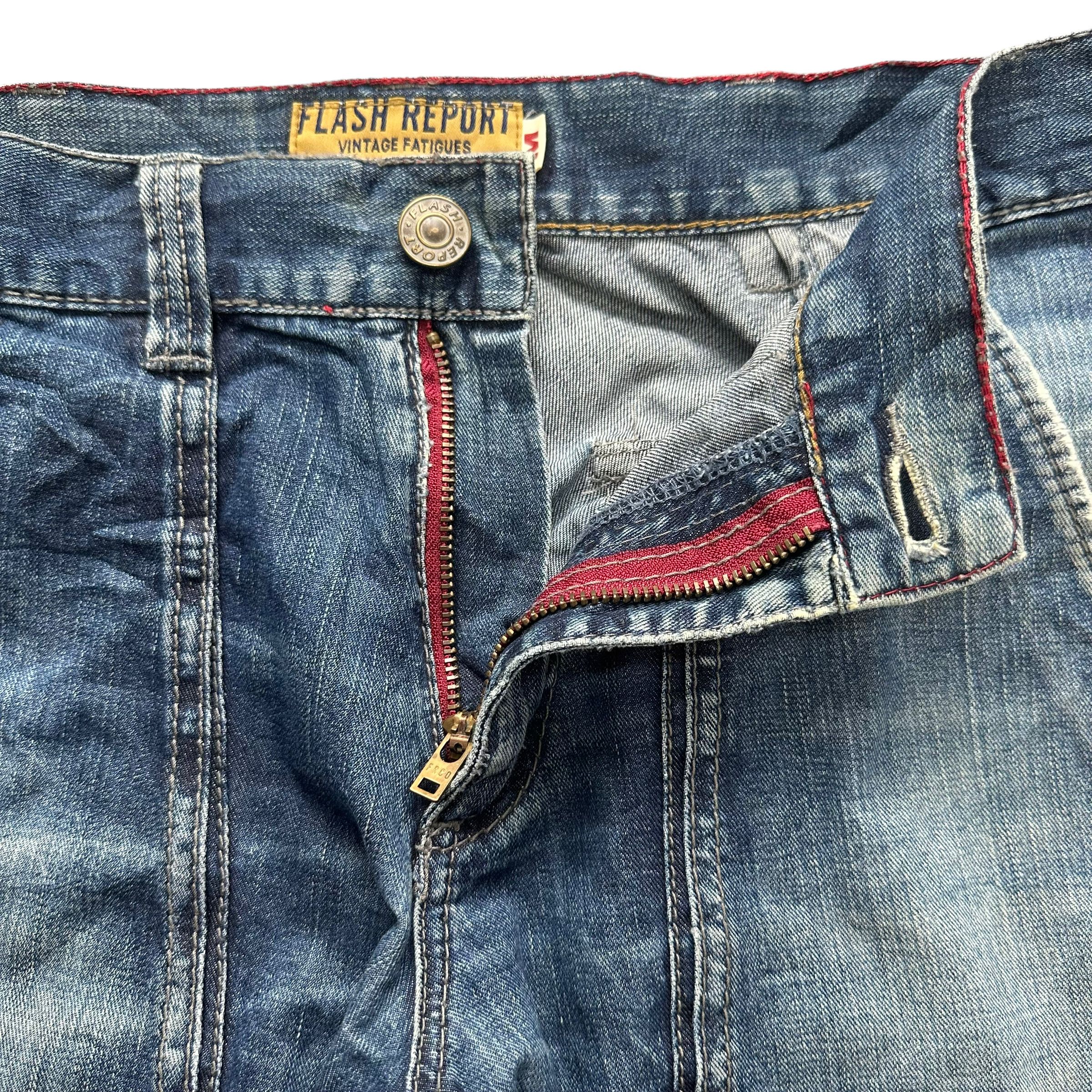 Japanese Brand FLASH REPORT VINTAGE FATIGUES DENIM PANTS #8503-012 Size US 31 - 5 Thumbnail