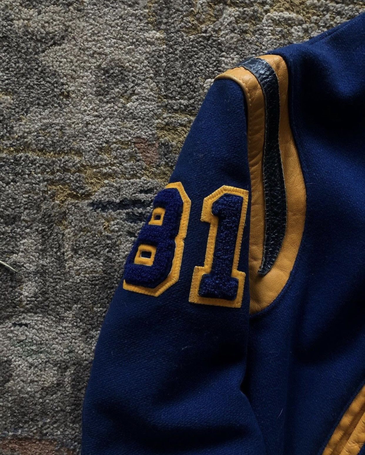Delong × Vintage 70s 80s Vintage College Baseball Wool Varsity Jacket Size US M / EU 48-50 / 2 - 4 Thumbnail