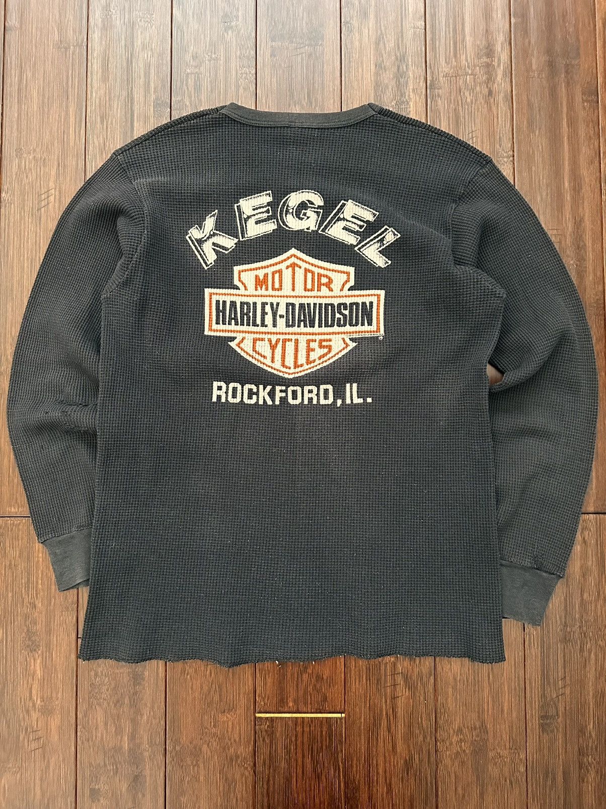 Harley Davidson 1980s Harley Long Sleeve Thermal ERD Grunge WCC Size US S / EU 44-46 / 1 - 2 Thumbnail