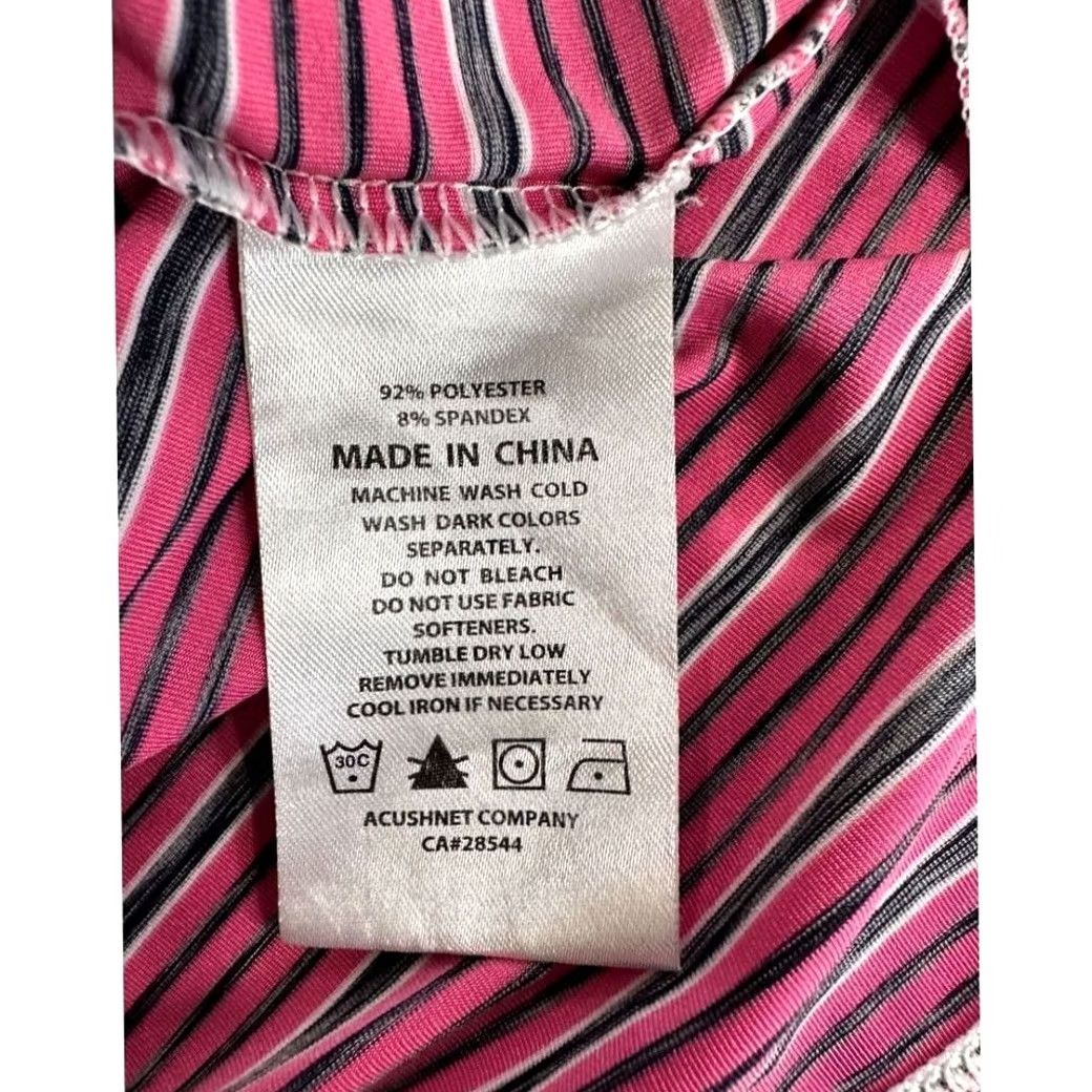 Footjoy FootJoy FJ Golf Polo Shirt Adult Large Pink Black Striped Mens Rugby Size US L / EU 52-54 / 3 - 4 Thumbnail