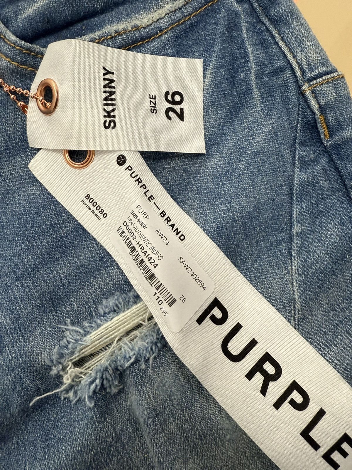Other Purple Brand Authentic Indigo Jeans Size 26" / US 2 / IT 38 - 2 Thumbnail